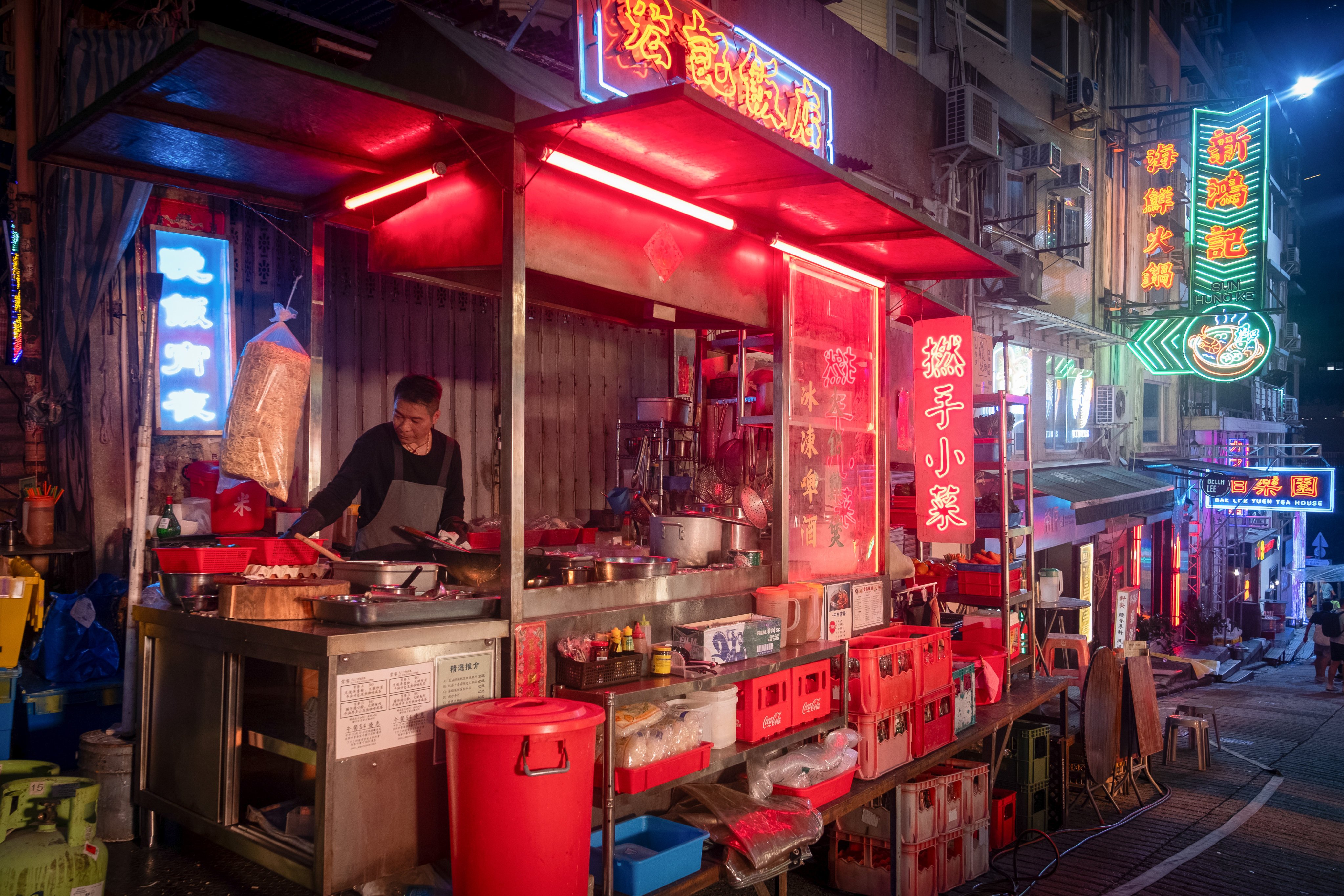 Although the design evoked Hong Kong of decades past, the scene appeared to be set during celebrations for the year 2040. Photo: Connor Mycroft
