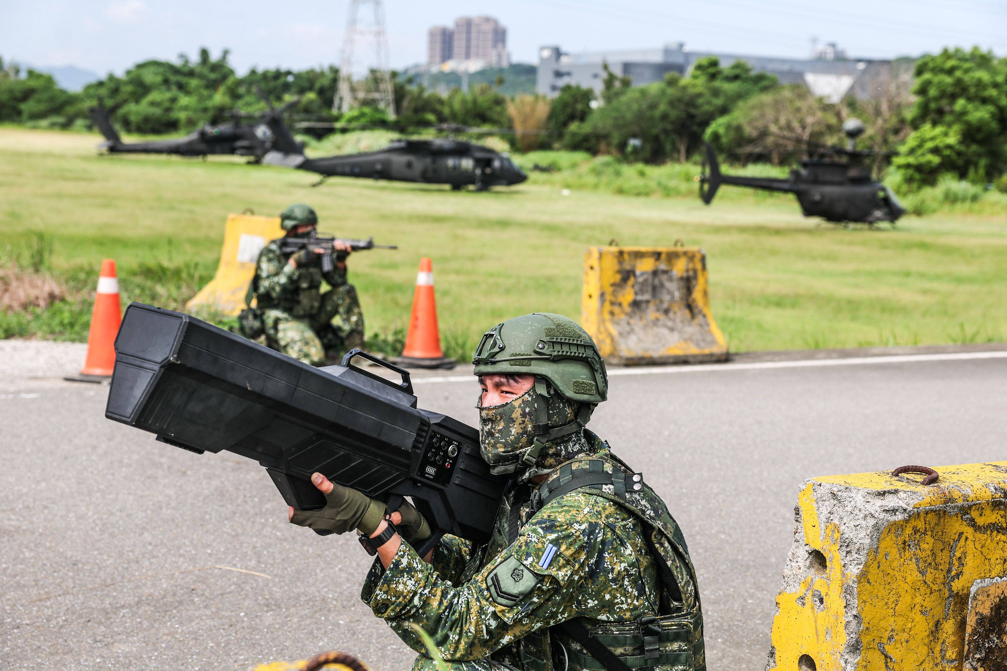 Taiwan’s defence ministry says it is accelerating work on next-generation counter-drone technologies, including systems capable of countering fibre-optic and AI-guided drones. Photo: AFP