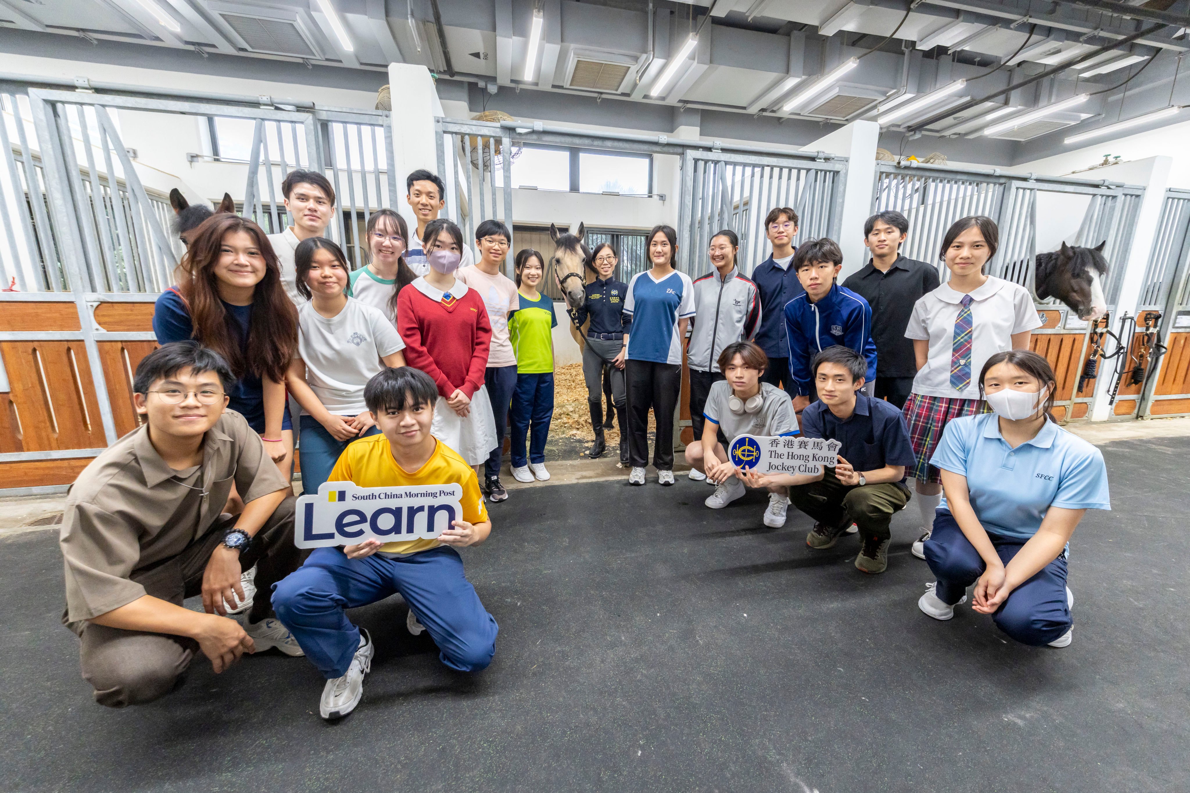 SOTY nominees and alumni explore the newly redeveloped HKJC Pokfulam Public Riding School – a memorable day of learning! Photo: Handout