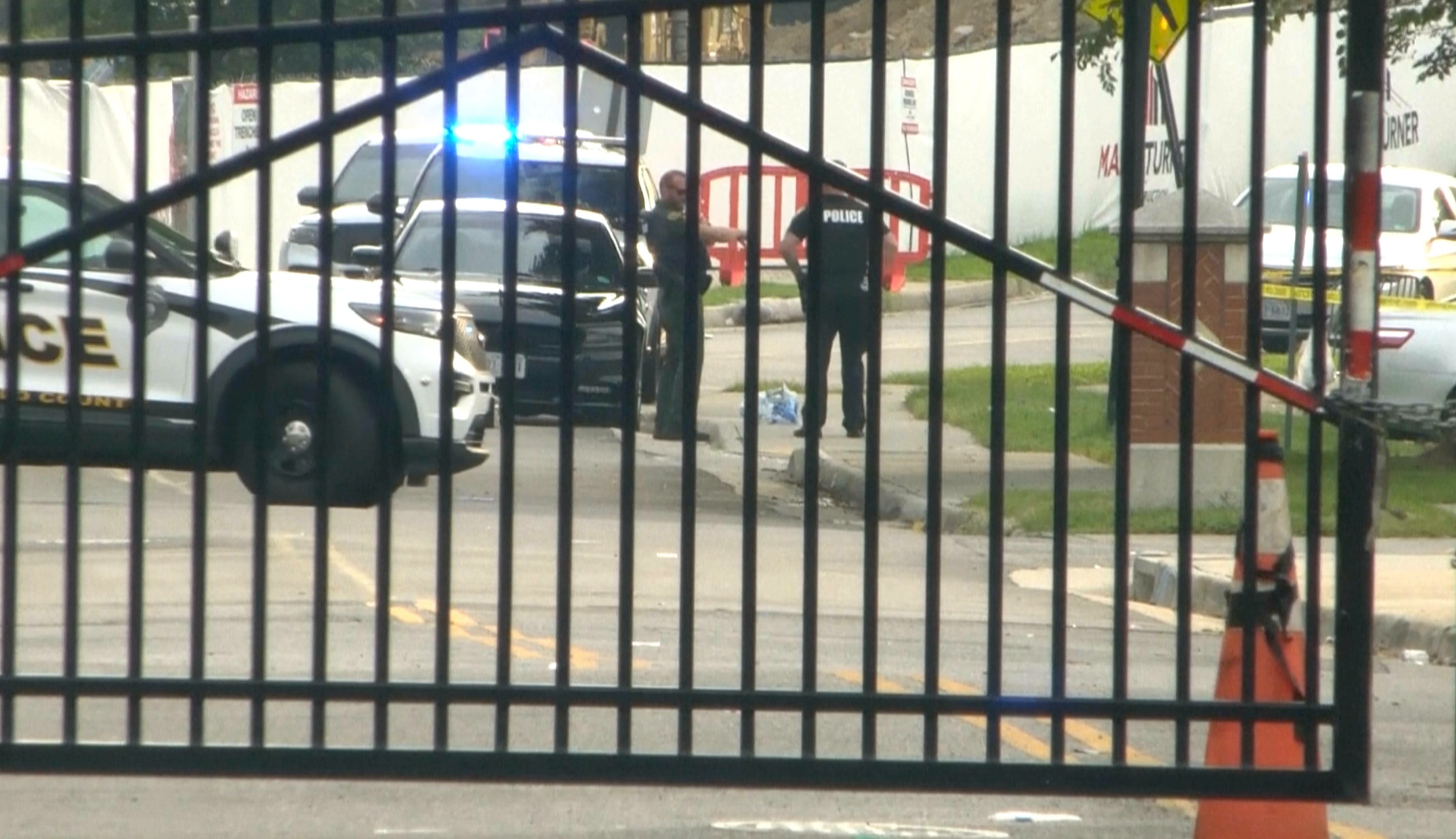 Police investigate the scene of a shooting on the campus of Virginia State University on Saturday. Photo: via AP