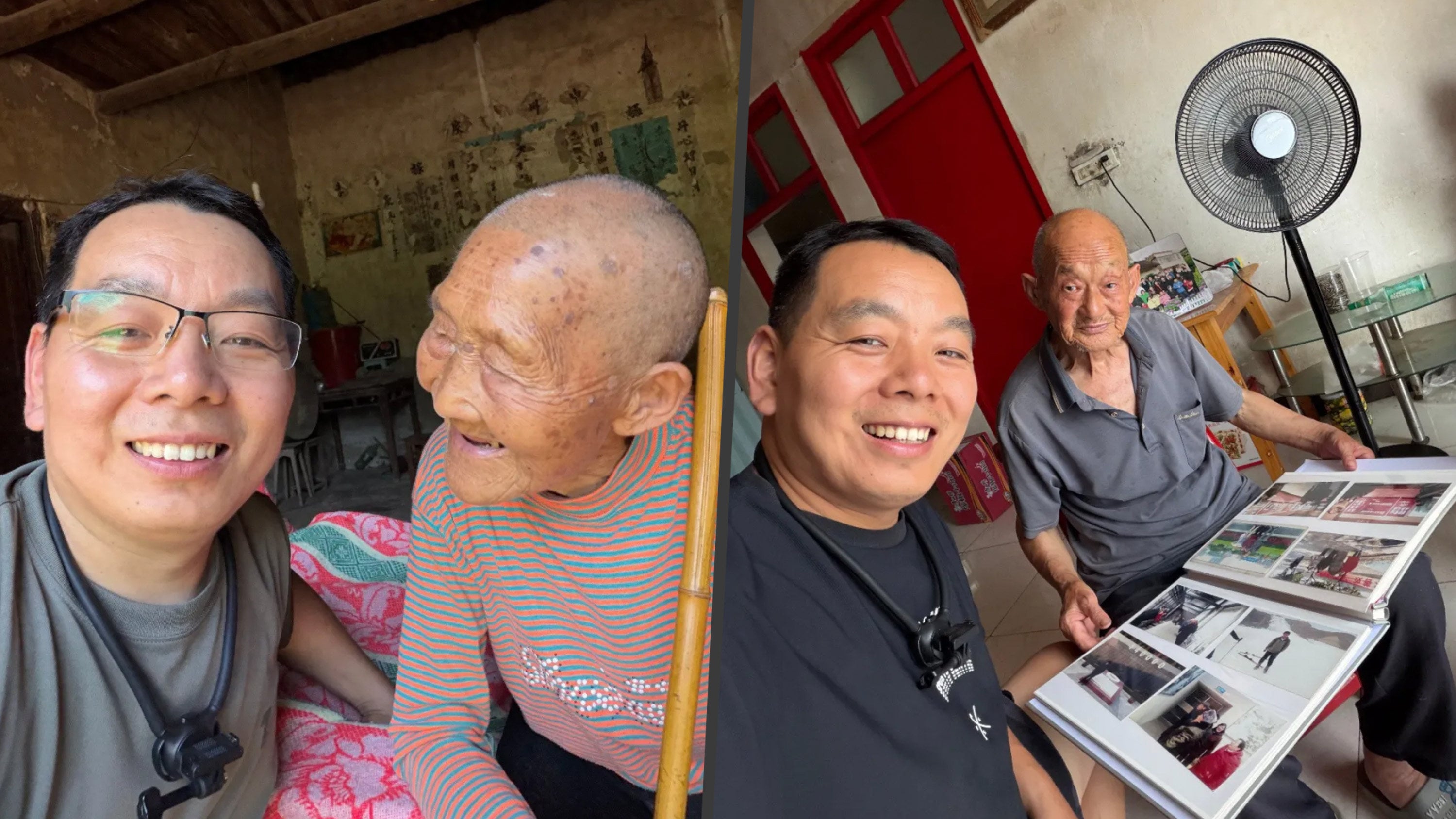A Chinese man has completed over 200 journeys through remote mountains in just one year, bridging the gap between elderly parents and their children working far away. Photo: SCMP composite/Douyin