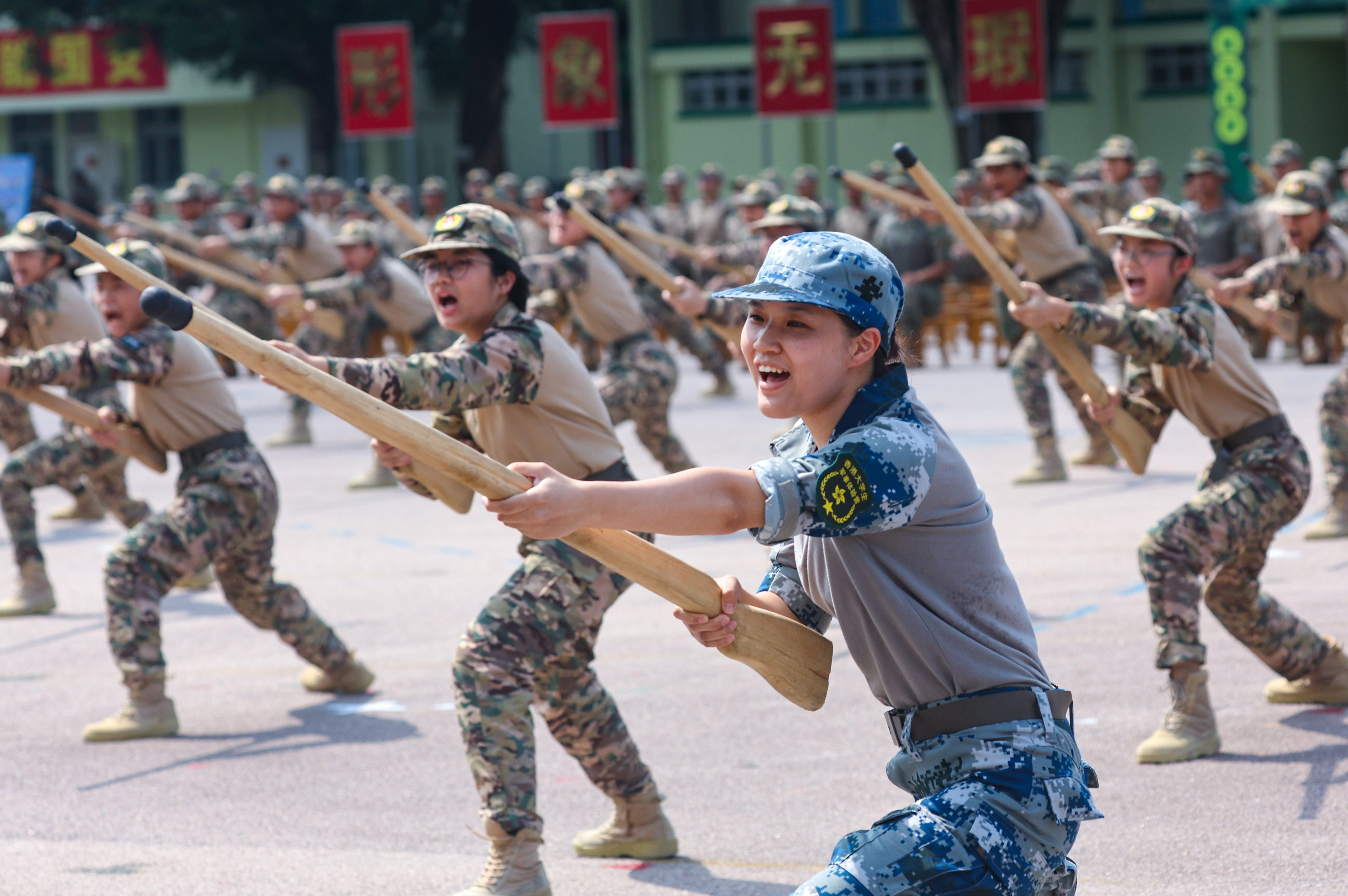 The summer camp cadets show off their skills at the closing ceremony on Sunday. Photo: Edmond So