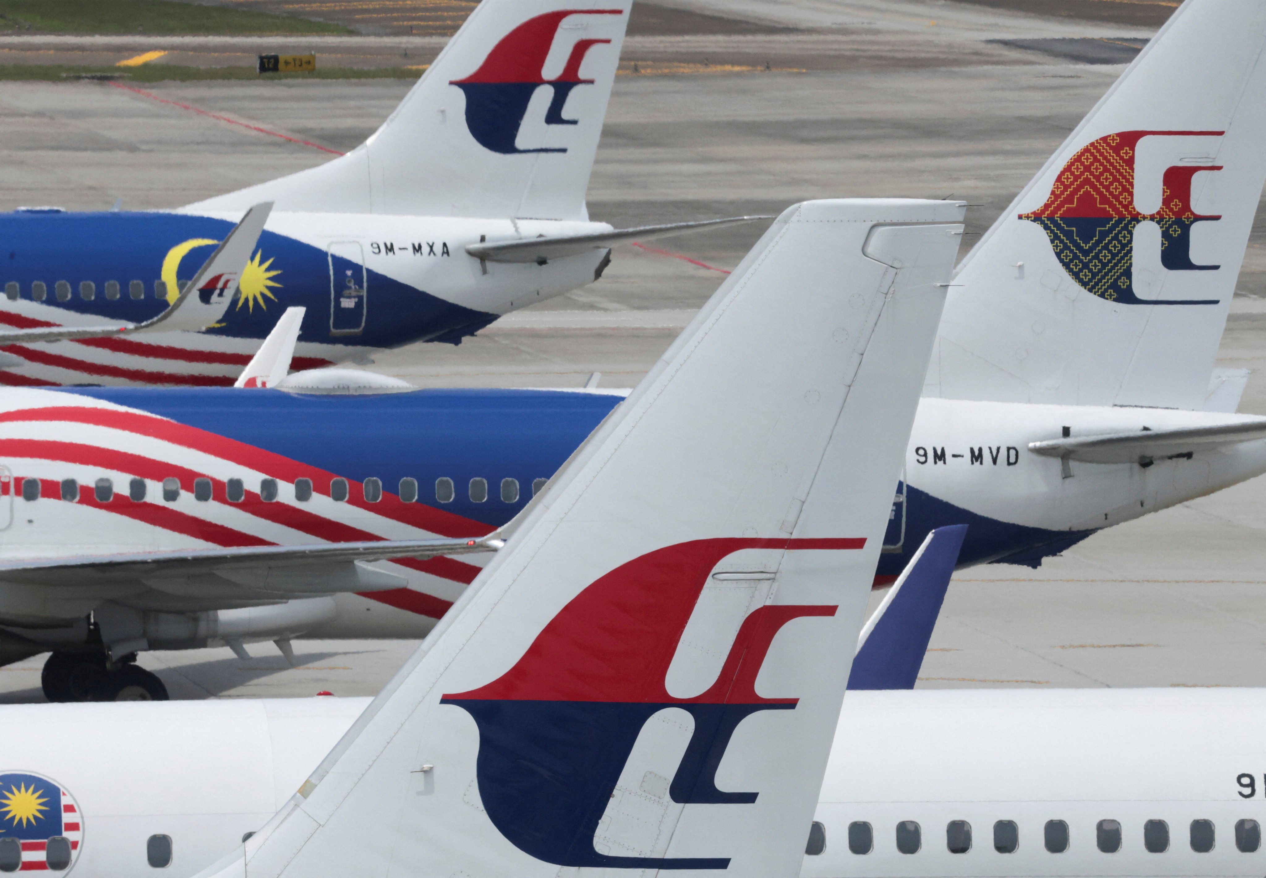 Malaysia Airlines planes are parked at Kuala Lumpur International Airport in Sepang. Photo: Reuters