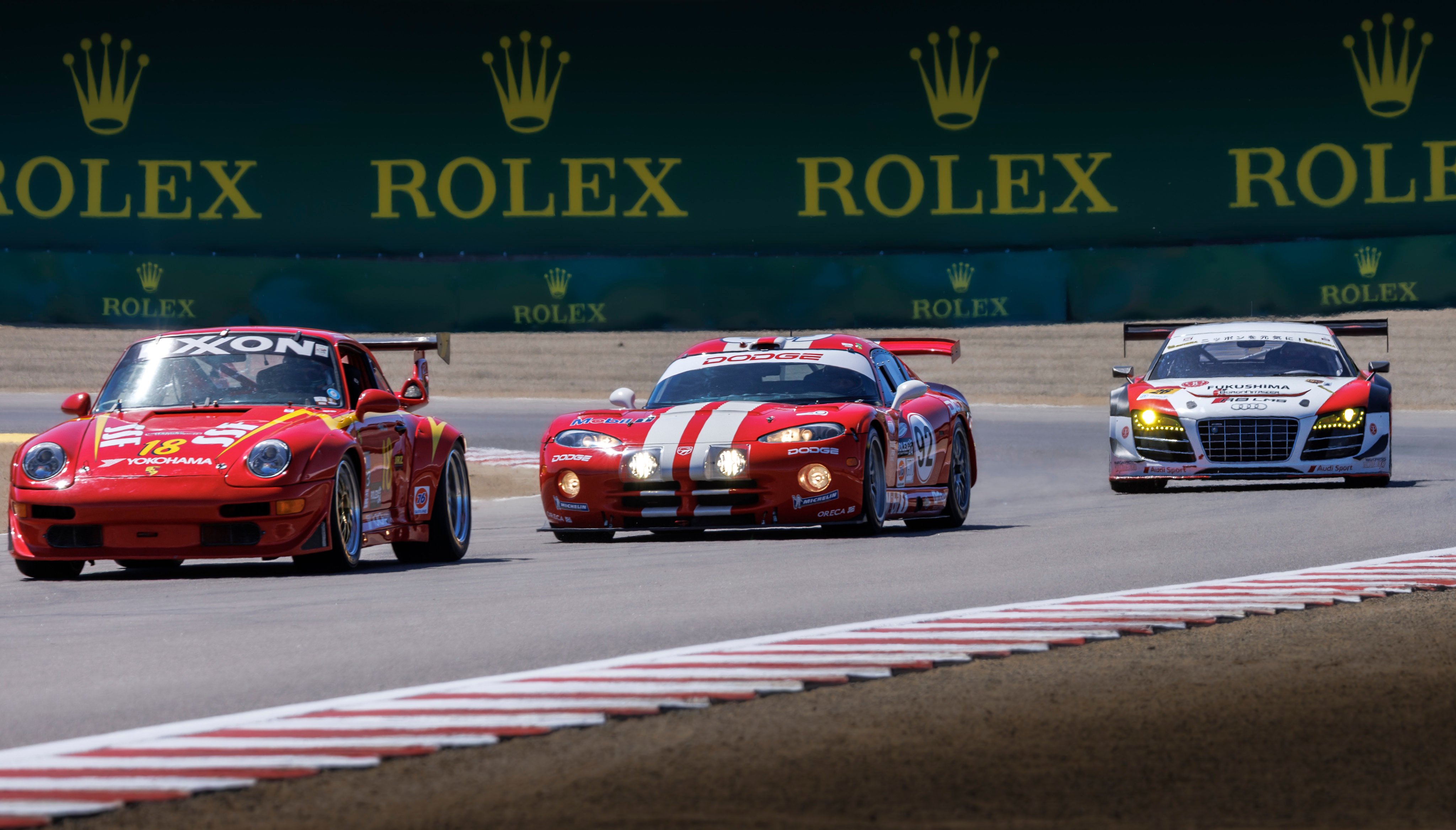 The Rolex Monterey Motorsports Reunion, a highlight of California’s annual Monterey Car Week, sees four days of racing between cars from different eras. Photo: Rolex/Stephan Cooper