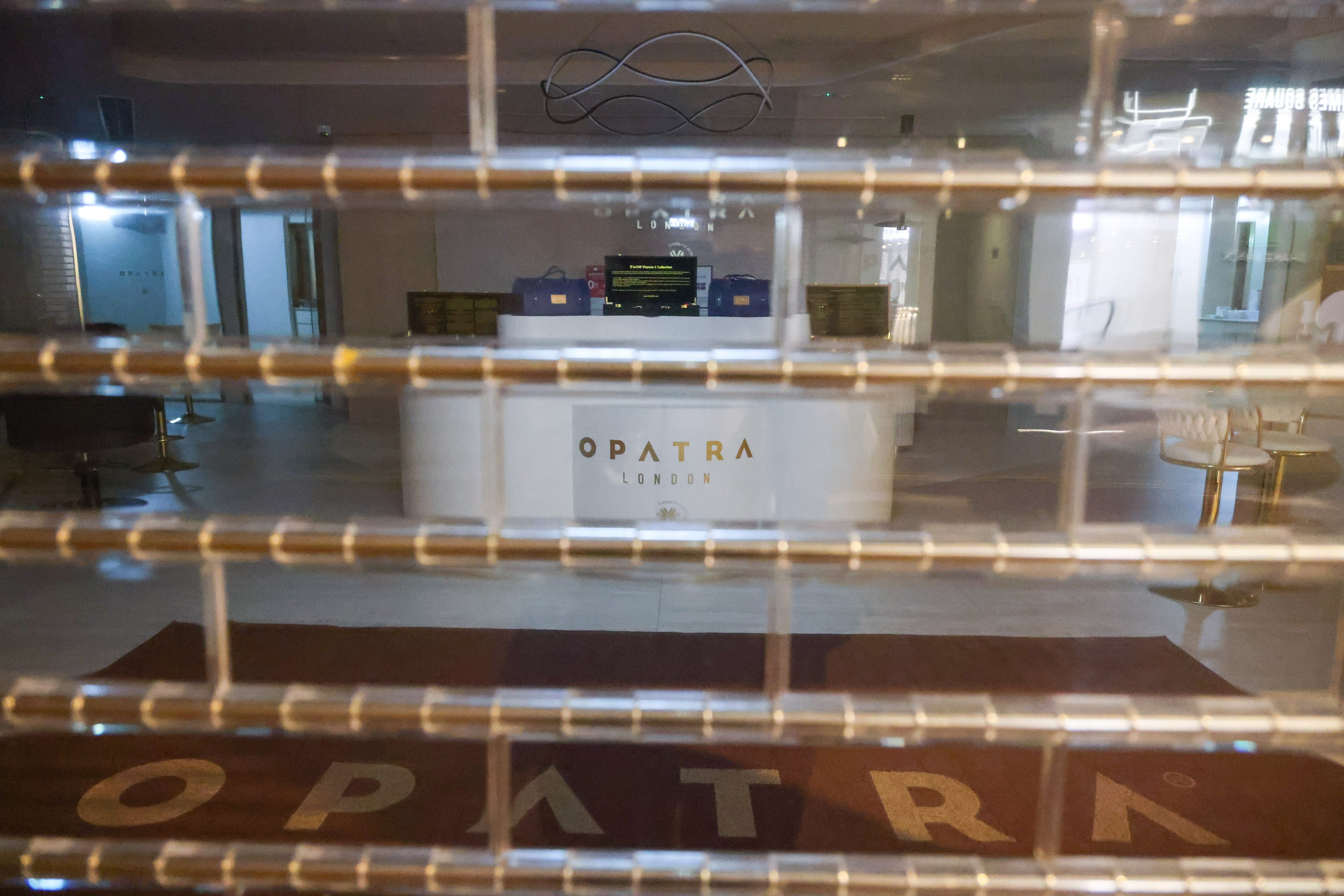 A shuttered branch of Opatra London on Russell Street in Causeway Bay. Photo: Nora Tam