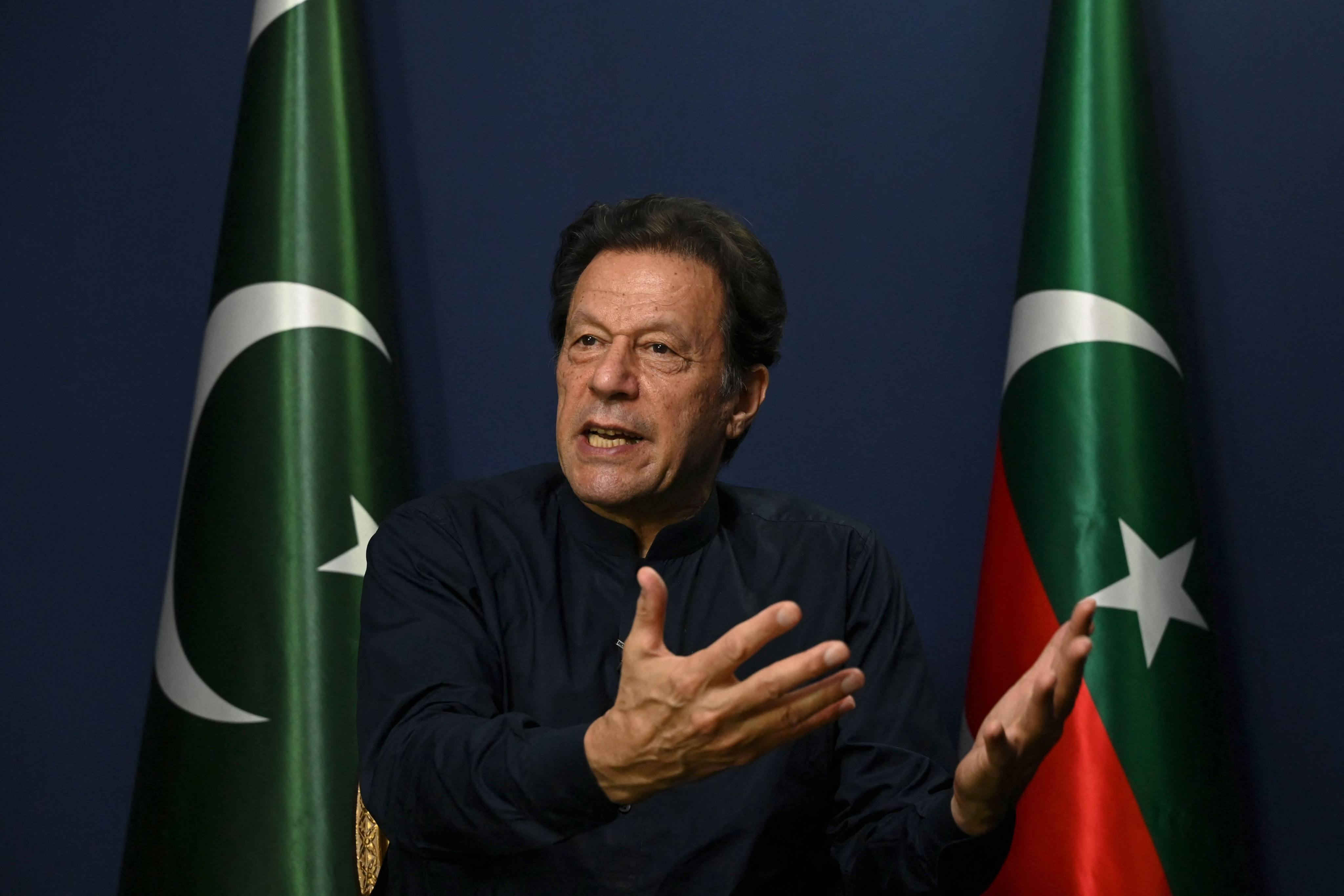 Pakistan’s former prime minister Imran Khan at his residence in Lahore in May 2023. Photo: AFP