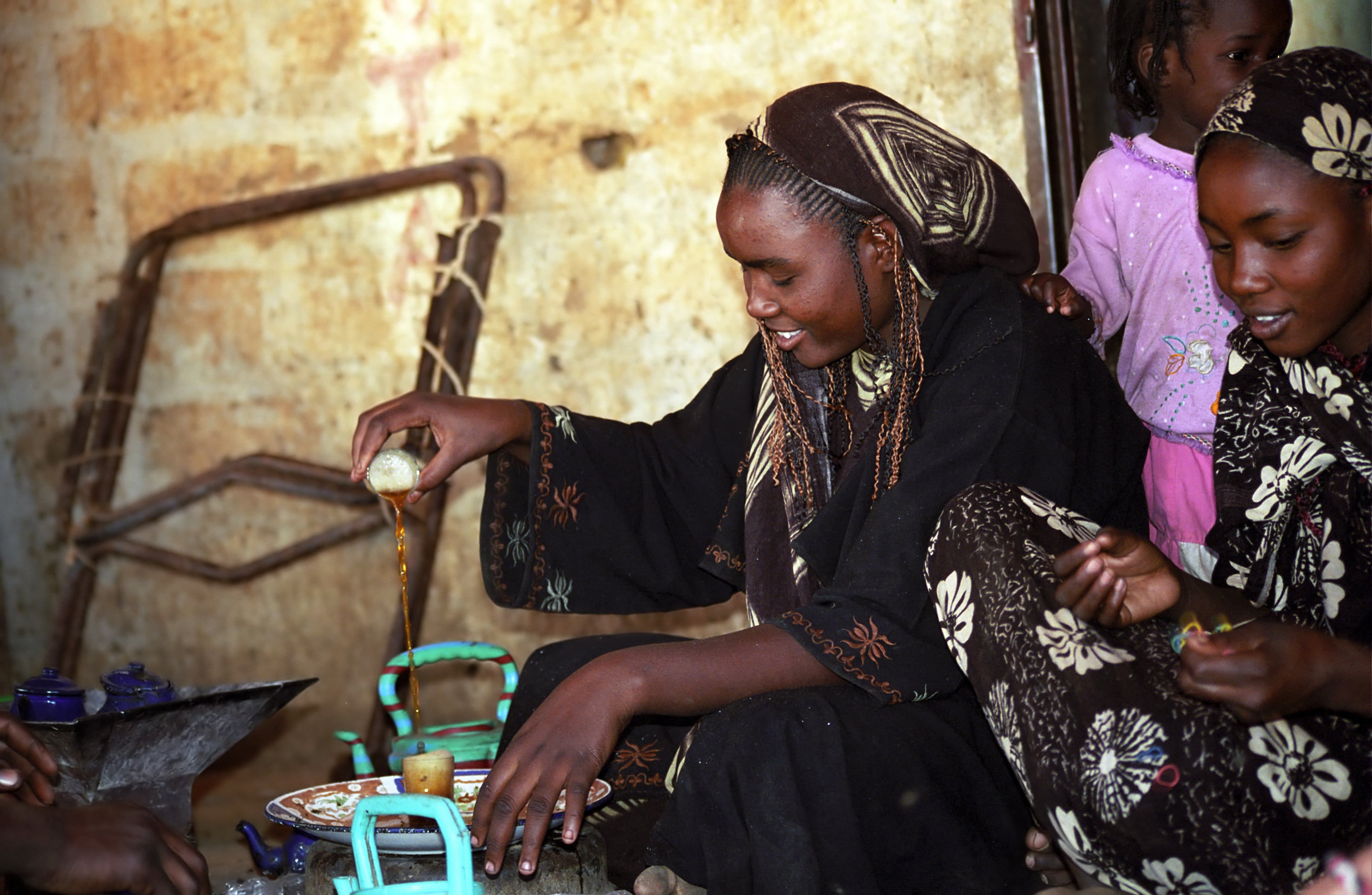 Strong, sweet green tea is served in three rounds during the ataya ritual. Photo: Shutterstock