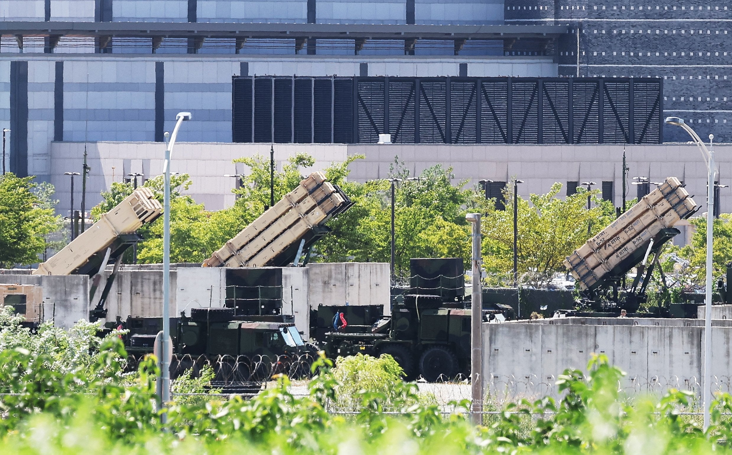 Patriot interceptors deployed at the US Army base Camp Humphreys in Pyeongtaek, south of Seoul. Photo: EPA