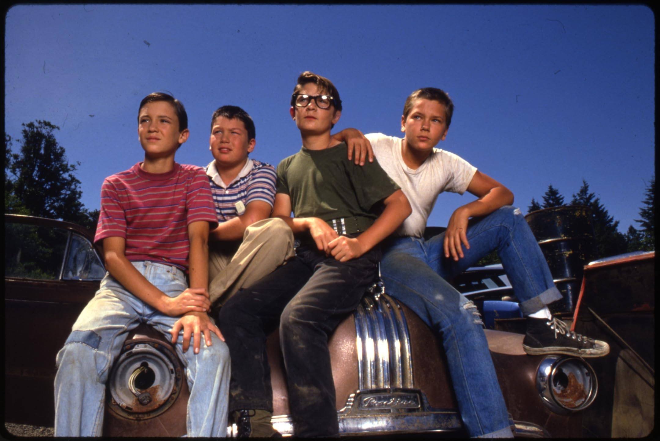 (From left) Wil Wheaton, Jerry O’Connell, Corey Feldman and River Phoenix in a still from Stand by Me (1986), directed by Rob Reiner. Photo: Columbia Pictures