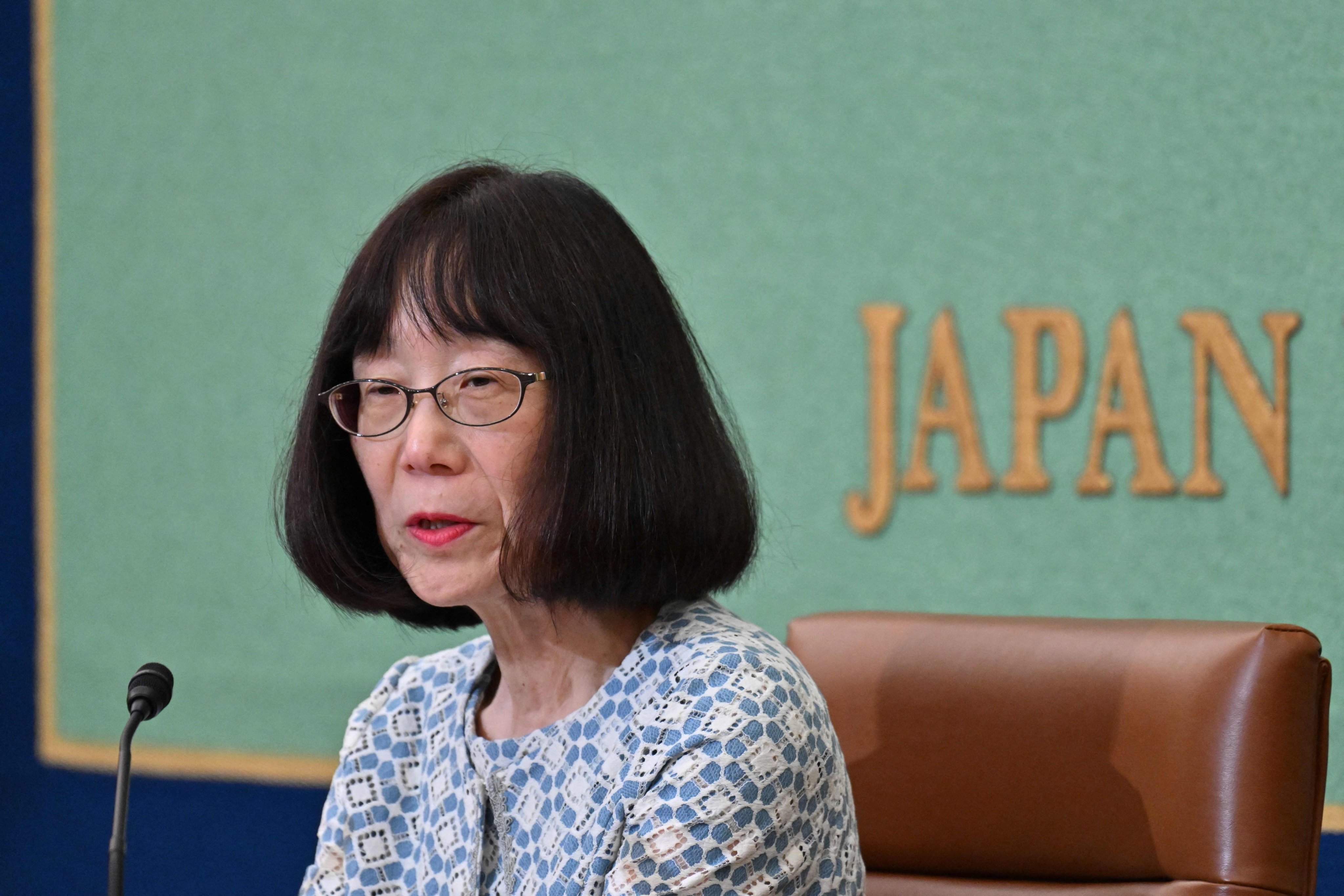 Japanese Judge Tomoko Akane, President of the International Criminal Court, delivers a speech at the Japan National Press Club in Tokyo in June 2024. Photo: AFP