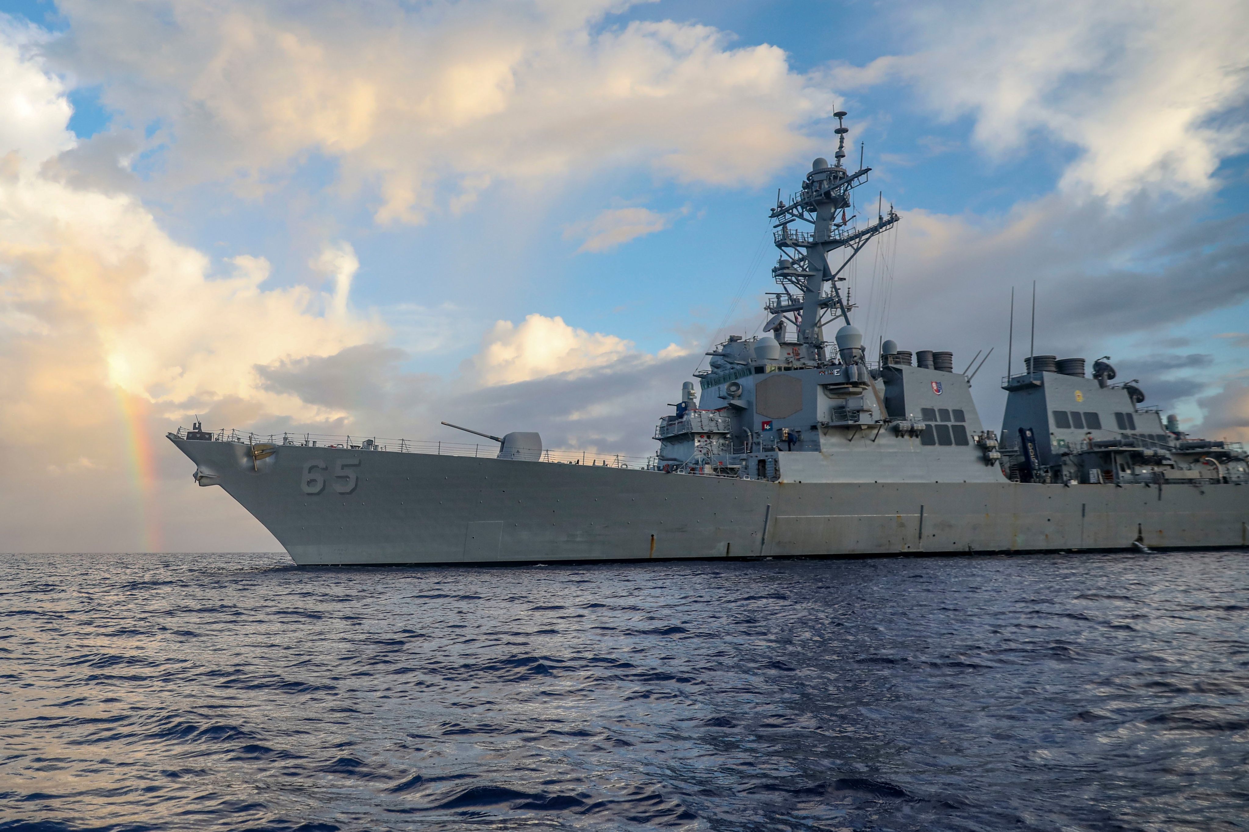 Guided-missile destroyer USS Benfold conducts routine operations in the Philippine Sea in June 2022. Photo: US Navy via AP
