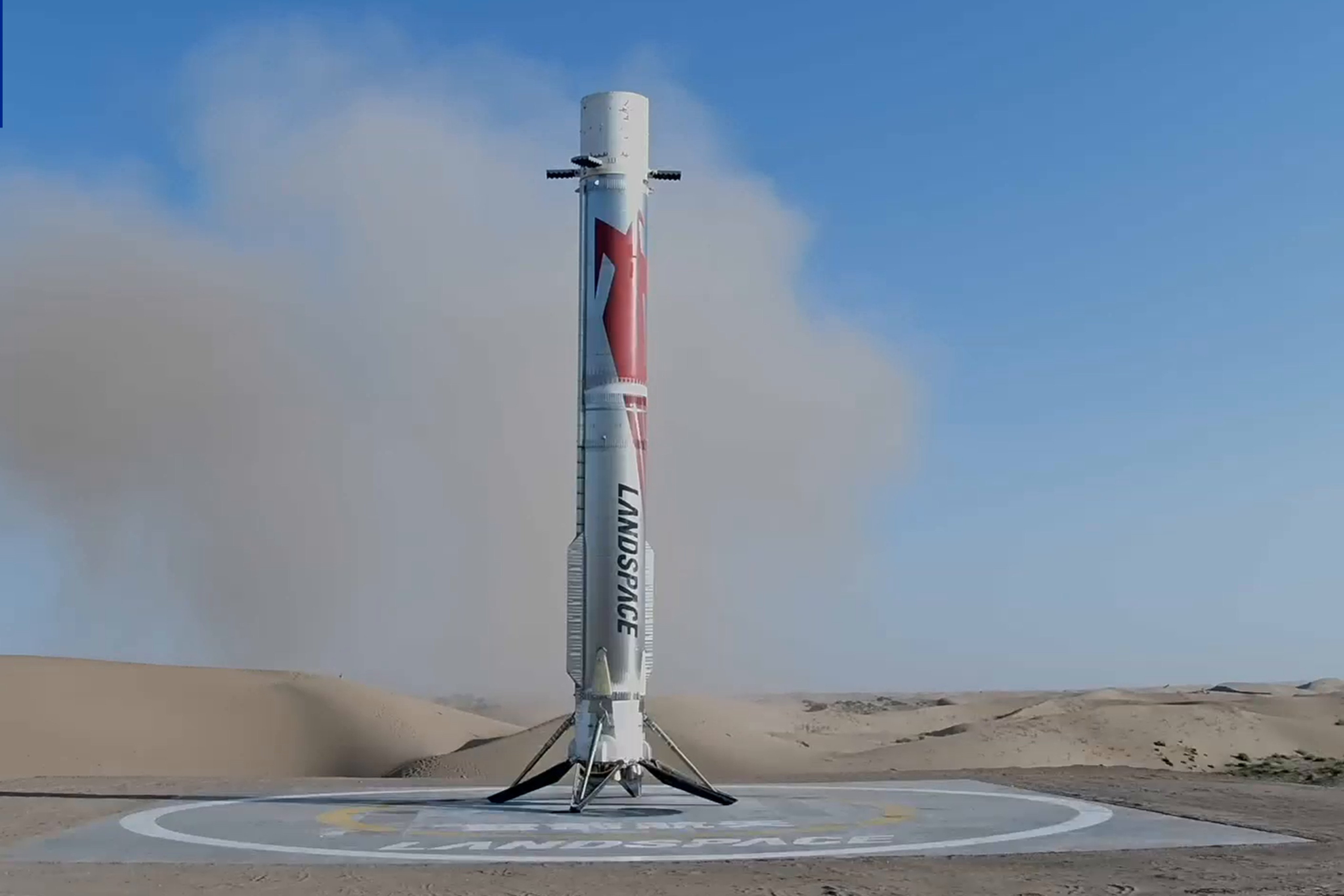 In a global first, leading Chinese commercial rocket company LandSpace has recovered a stainless-steel booster after an orbital launch, marking a major step in the country’s efforts to develop lower-cost, reusable rockets. Photo: CCTV