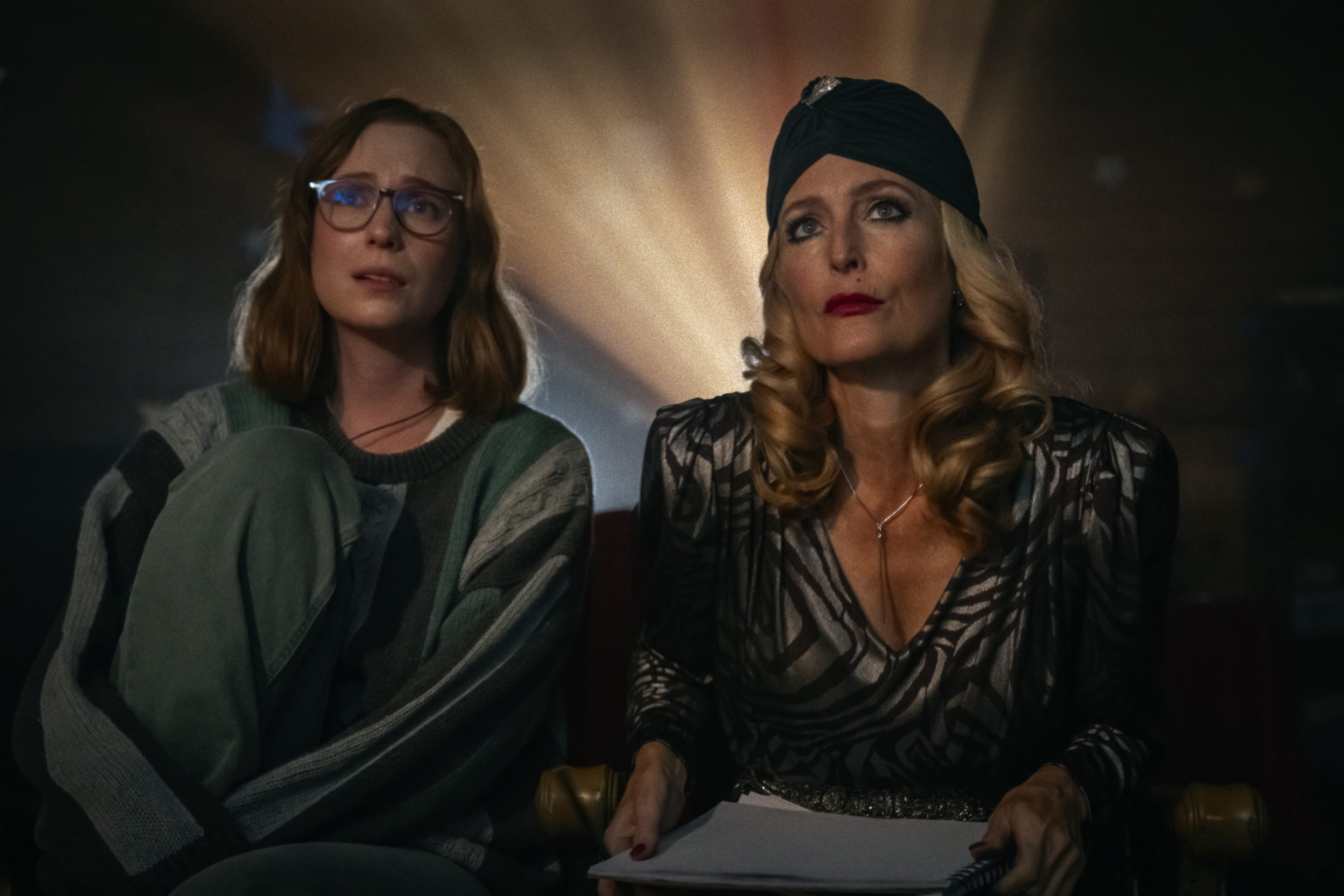 Hannah Einbinder (left) and  Gillian Anderson in a scene from Teenage Sex and Death at Camp Miasma, which has been praised for its exploration of fandom and queer themes. Photo: Mubi via AP