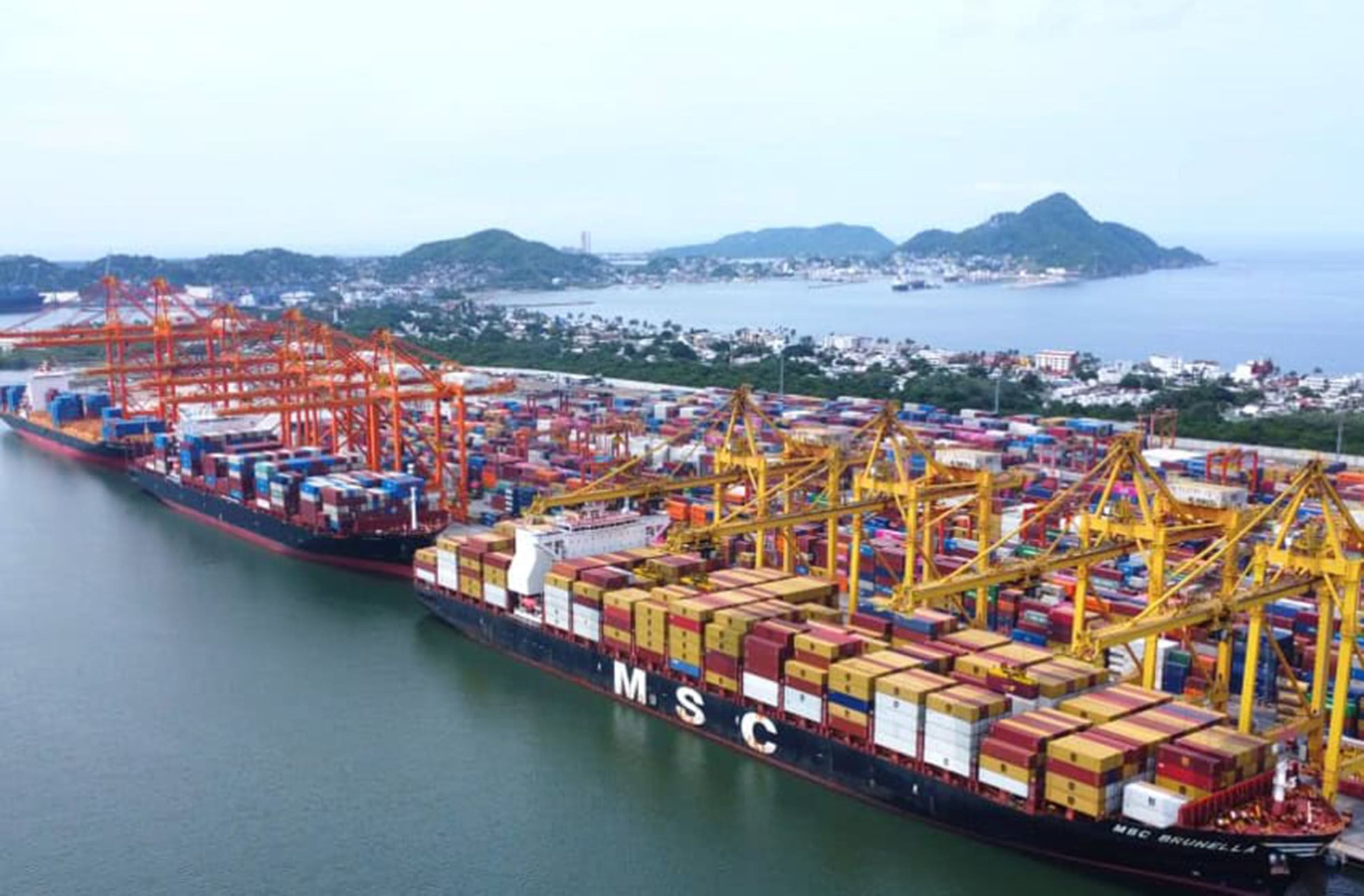 An aerial view of the Contecon Manzanillo container terminal at the Port of Manzanillo in Mexico, a key gateway for trade with Asia. Photo: Handout