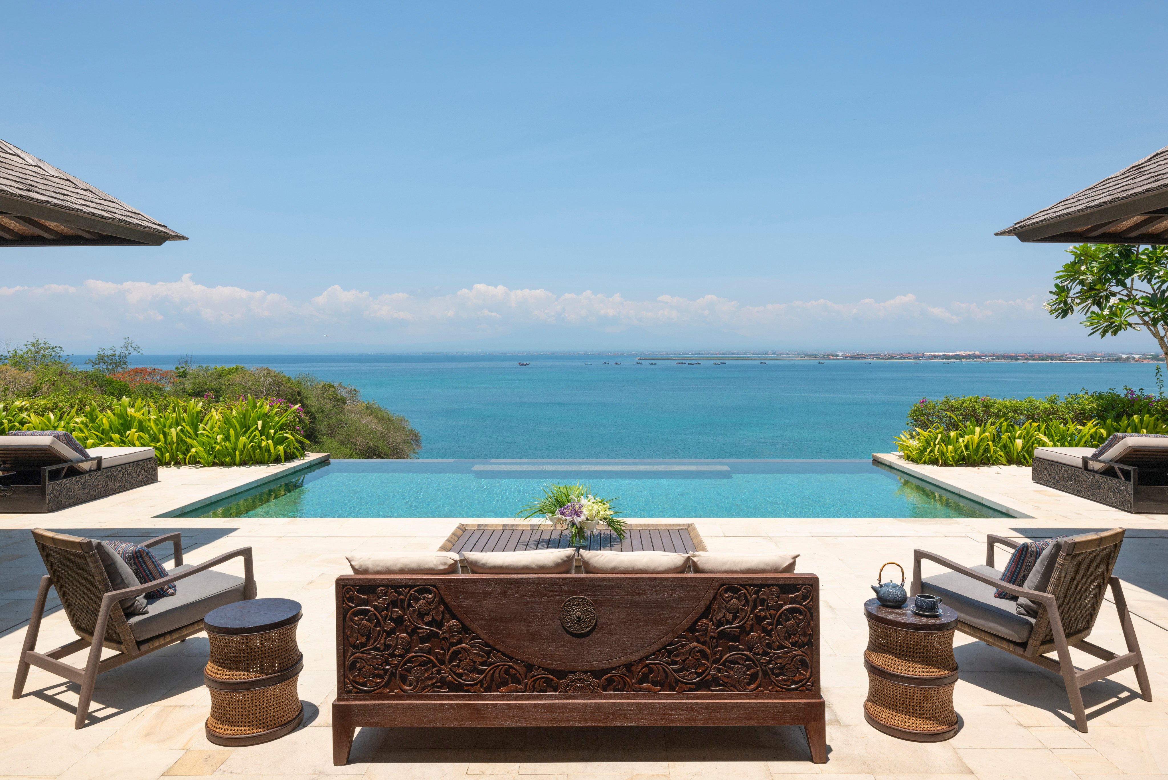 Poolside luxury at the Presidential Villa in Raffles Bali. Photo: Handout