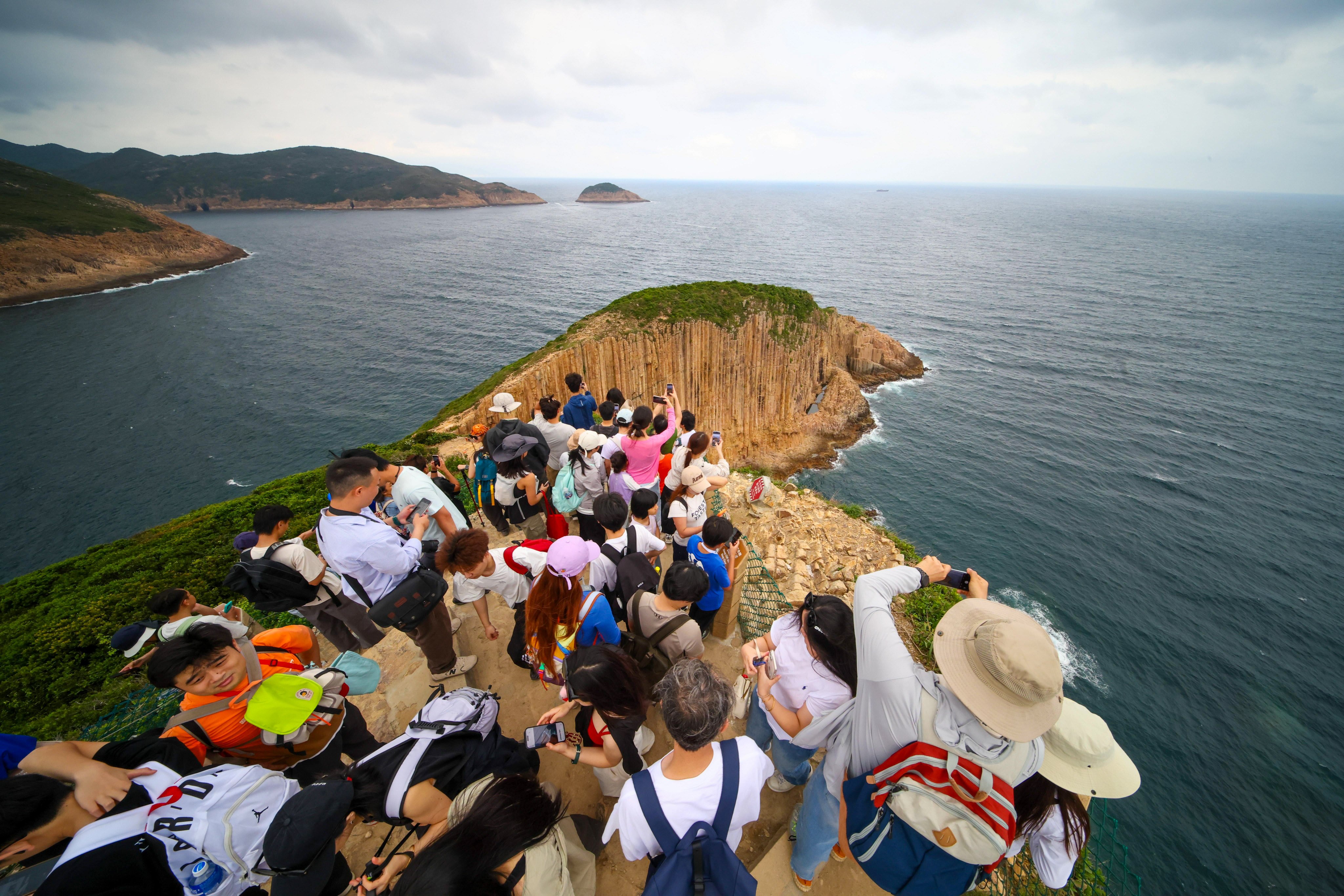 Visitors at the Po Pin Chau section of the High Island Geo Trail during the Labour Day holiday this year. Photo: Dickson Lee