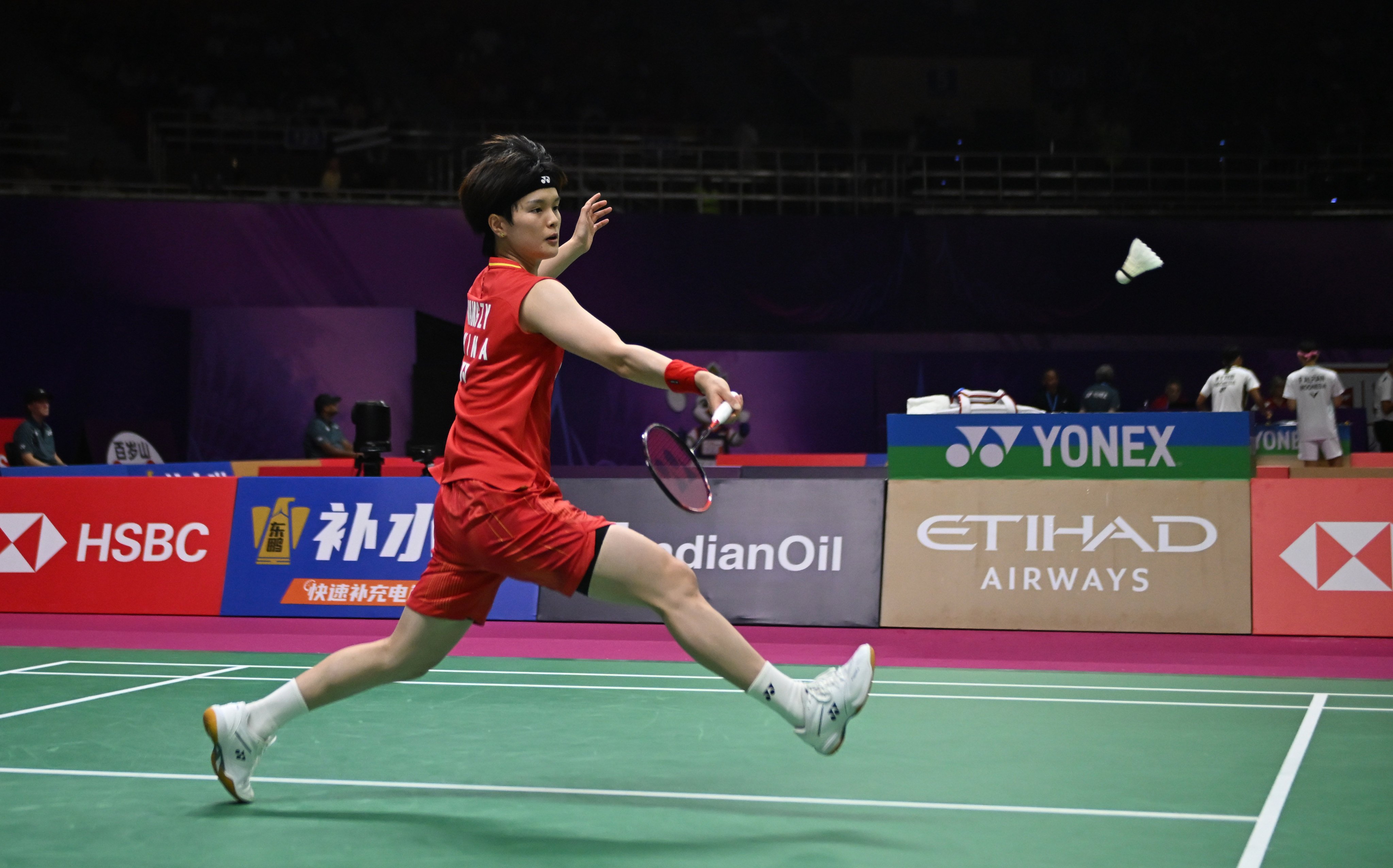 China’s Wang Zhiyi beat PV Sindhu of India to reach her first world championships quarter-final. Photo: Xinhua