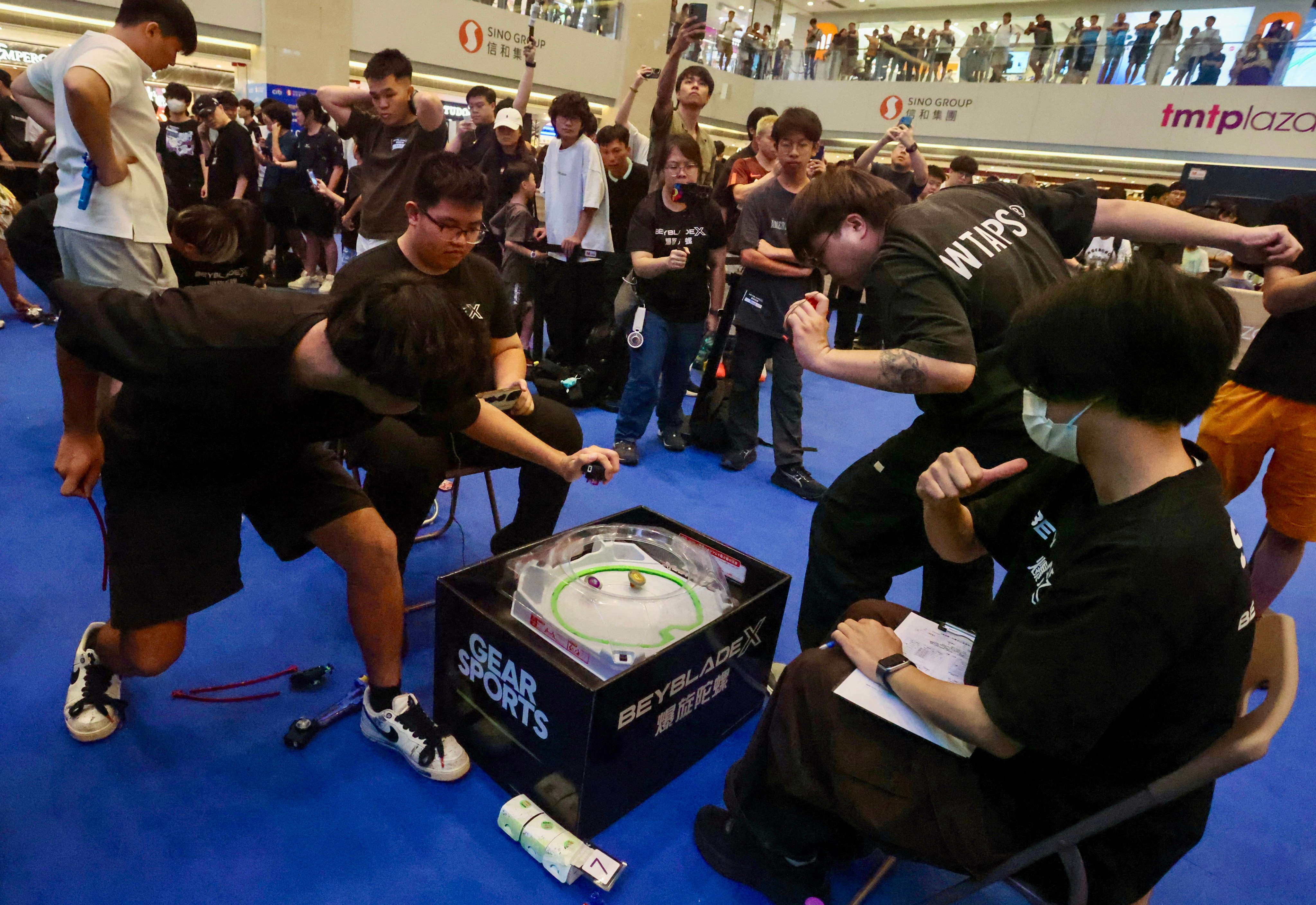 A Beyblade tournament at Tuen Mun Town Plaza, held earlier this month. Photo: Jonathan Wong
