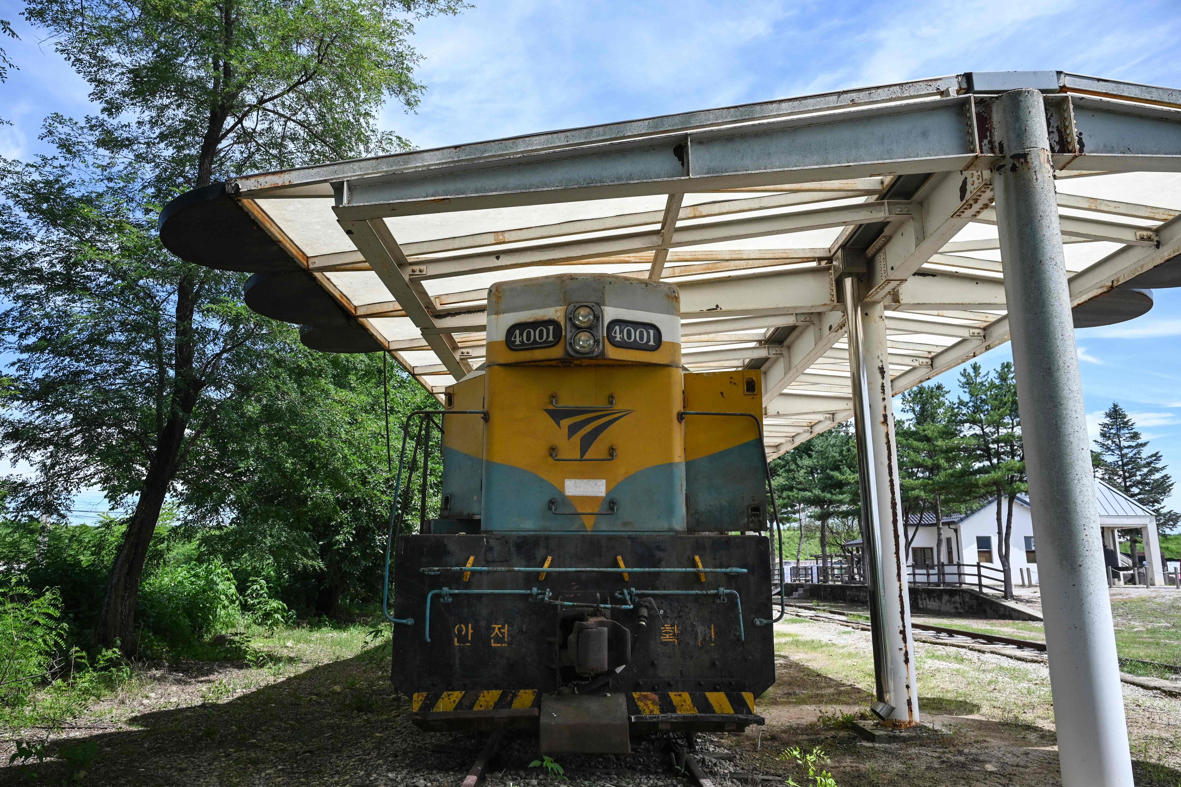 A locomotive at the Woljeong-ri station in Cheorwon, South Korea, near the demilitarized zone separating North and South Korea in August. Seoul plans to reconnect the station with the North in a push for peace. Photo: AFP