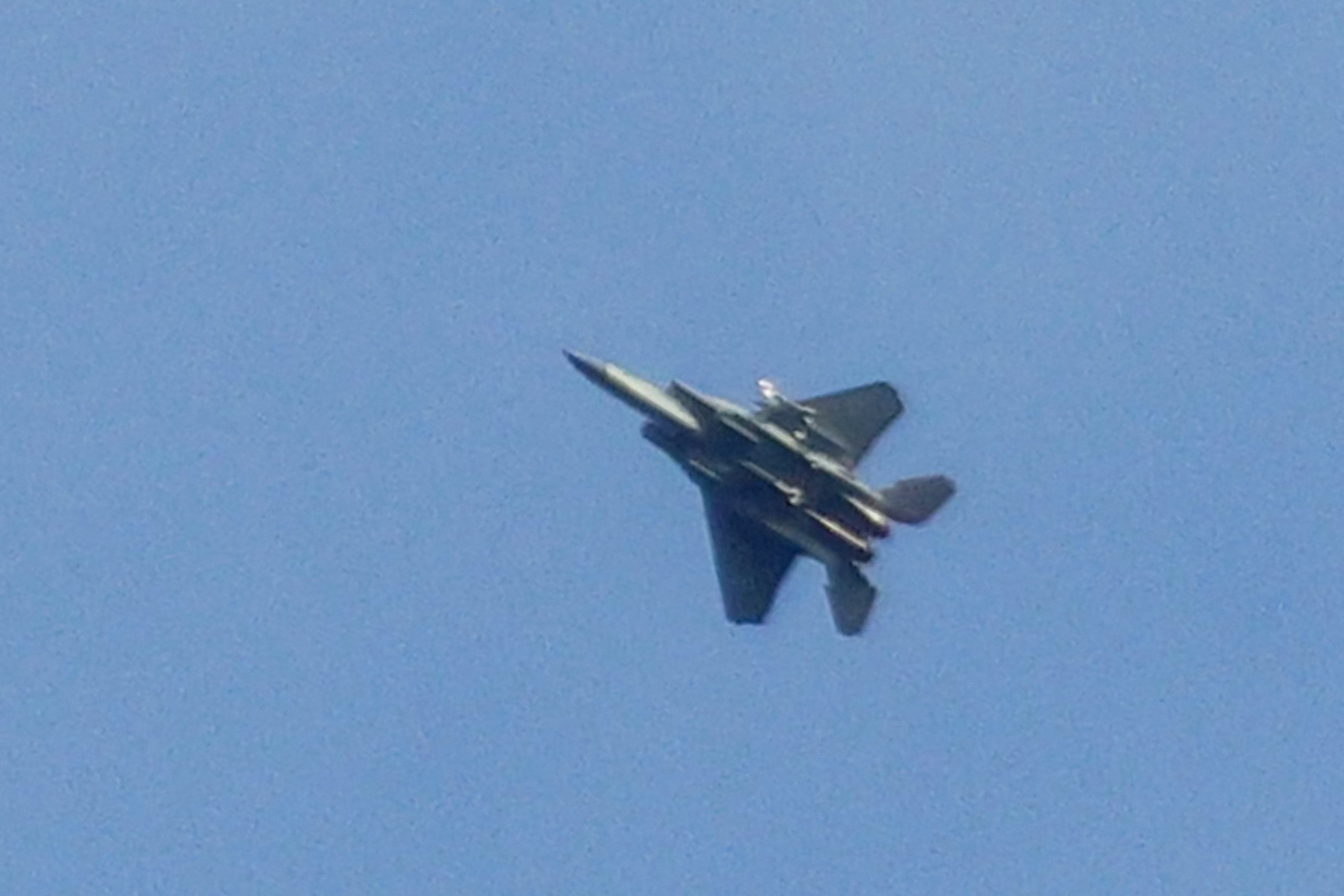 An Israeli Air Force F-15D Eagle fighter aircraft. Israel bombed a military airfield in Syria near the Turkish border earlier this week. Photo: AFP