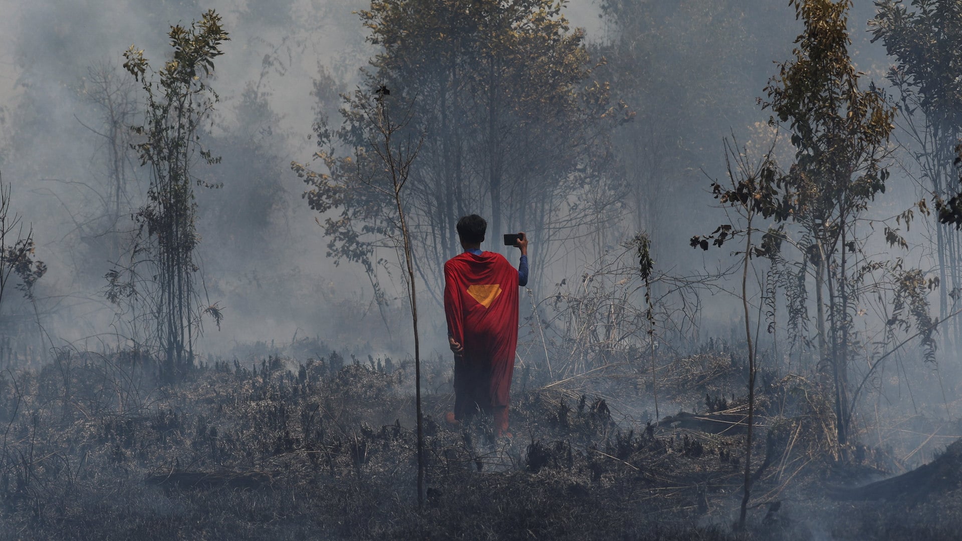 The 17-year-old, who has been dubbed a ‘forest hero’ for his efforts, uses his free time after school to help fight fires