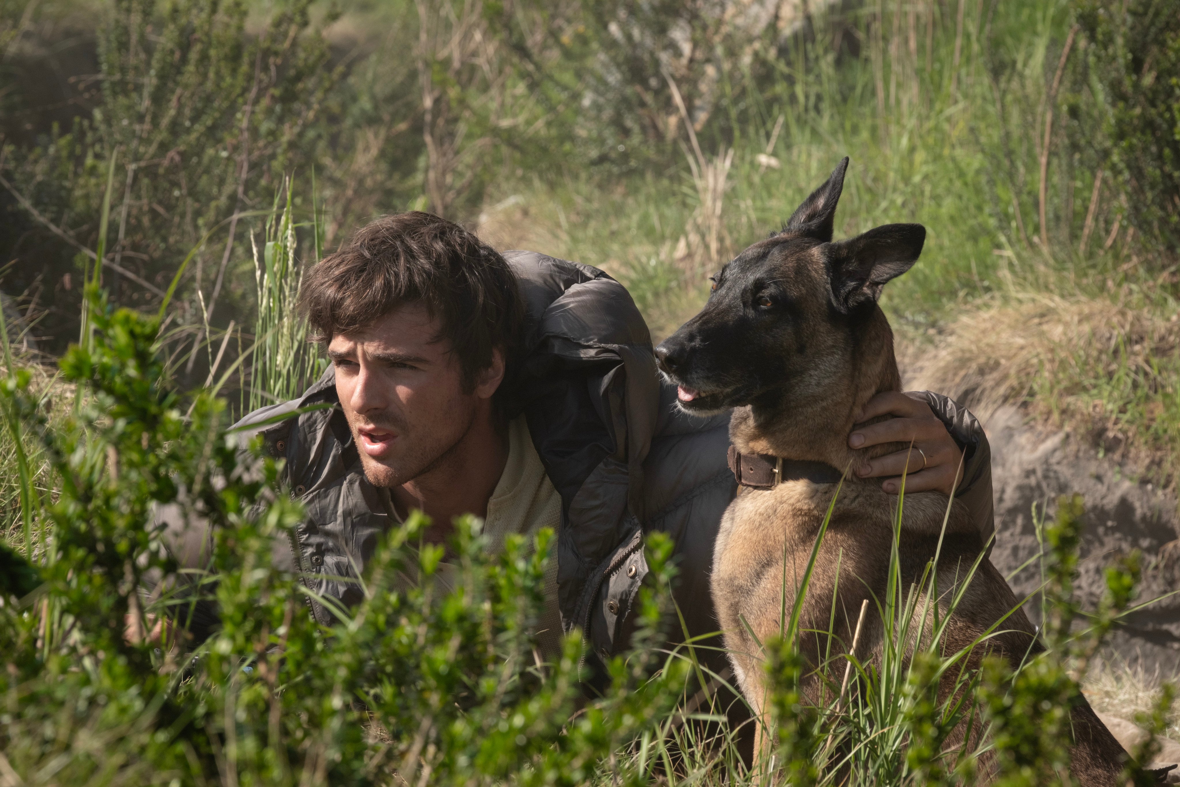 Jacob Elordi in a still from The Dog Stars (category IIB), co-starring Josh Brolin and Margaret Qualley. Directed by Ridley Scott. Photo: 20th Century Studios
