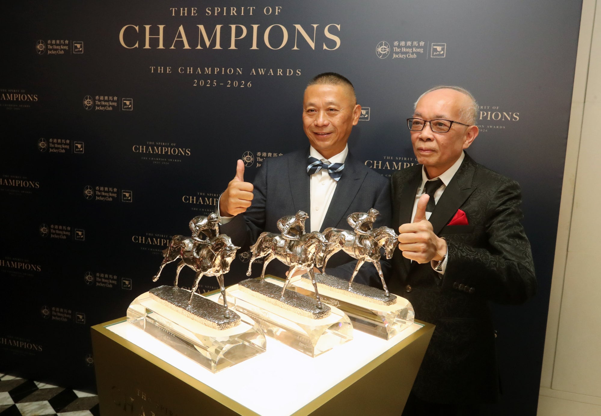 Trainer Danny Shum and owner Peter Lau at July’s Champion Awards. Trainer Danny Shum and owner Peter Lau at July’s Champion Awards.