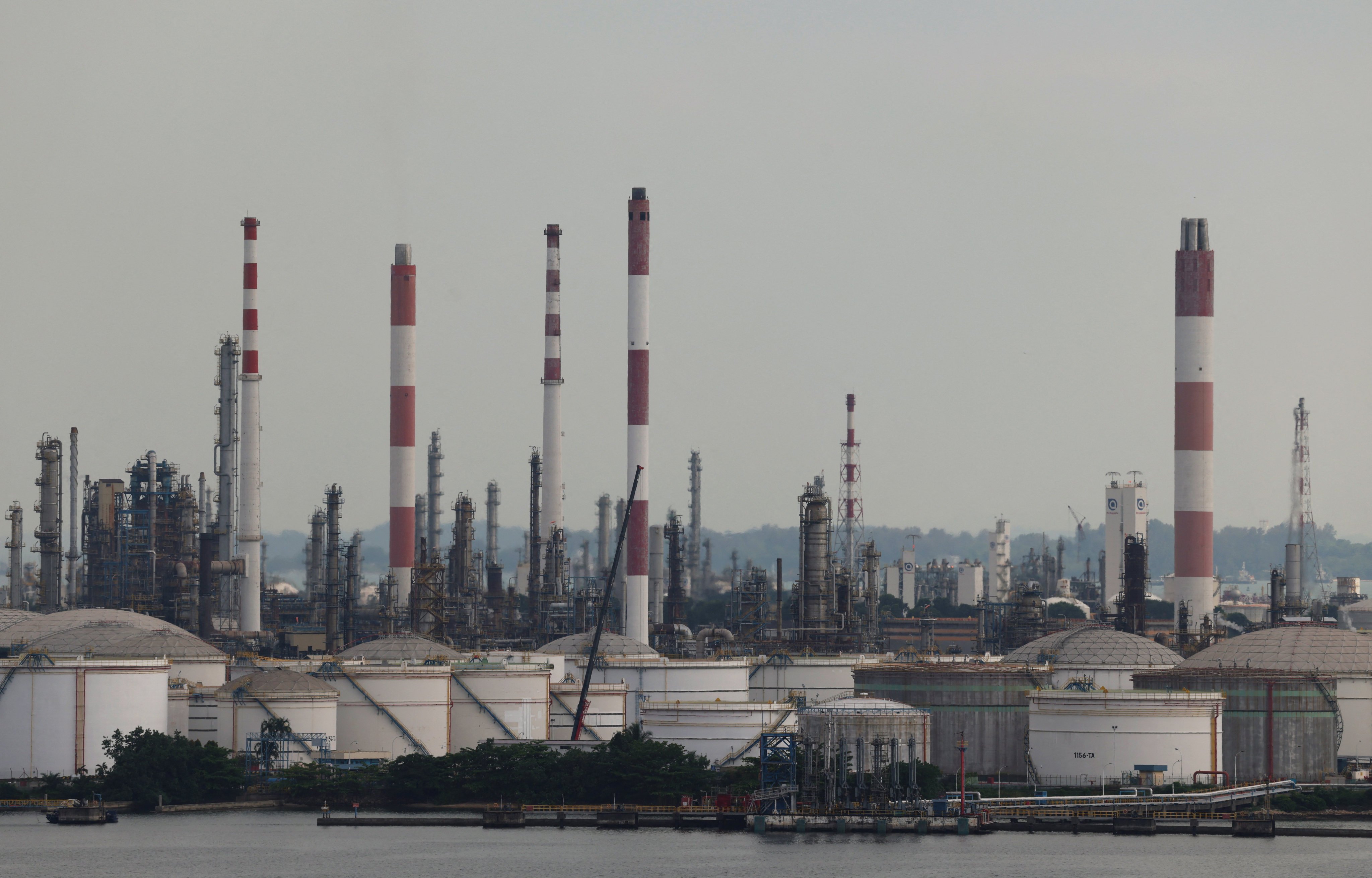 Oil refineries in Jurong Island, Singapore, in March. Photo: Reuters