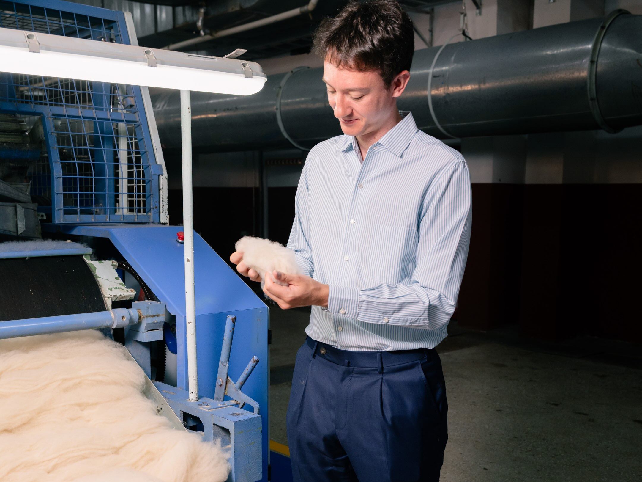 Loro Piana CEO Frédéric Arnault at the Loro Piana factory in Ulaanbaatar, Mongolia. Photo: @frederic.arnault/Instagram