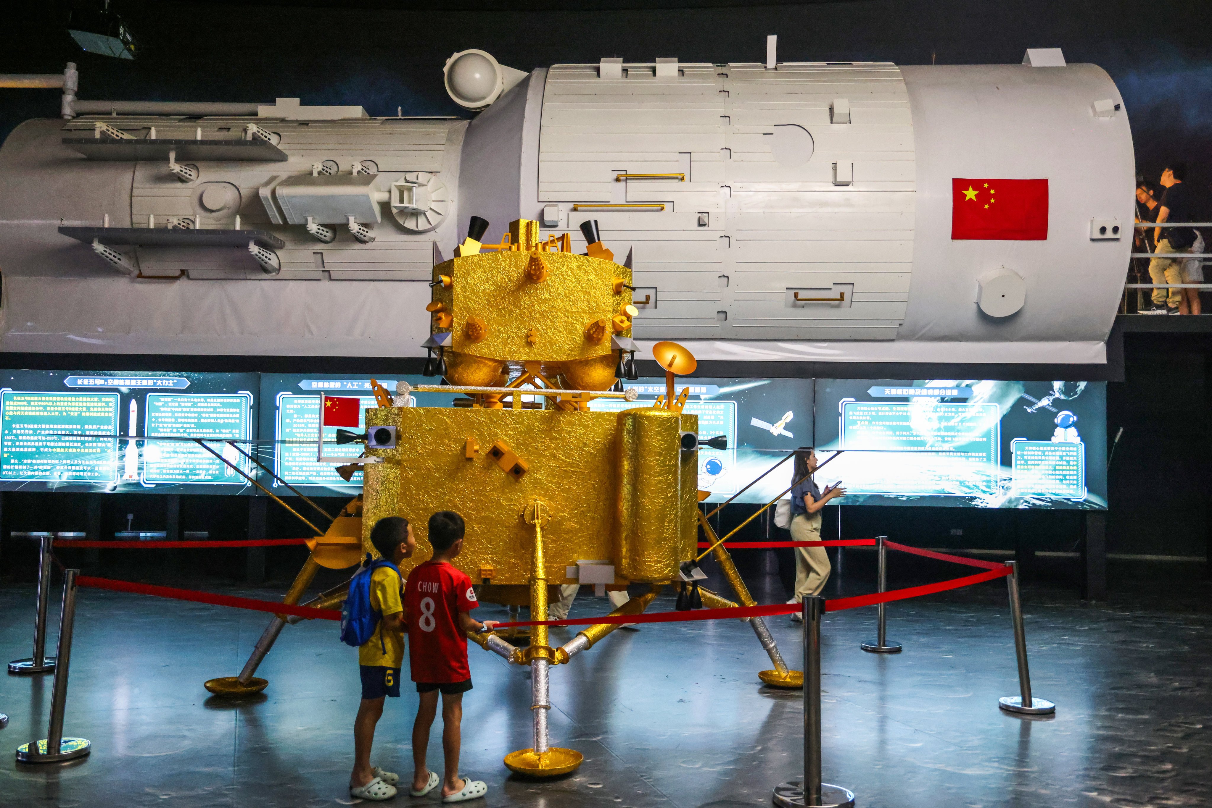 A replica of China’s Chang’e-6 probe is displayed at the Hainan Aerospace Shenzhou Science and Technology Museum in Wenchang. Photo: Nora Tam