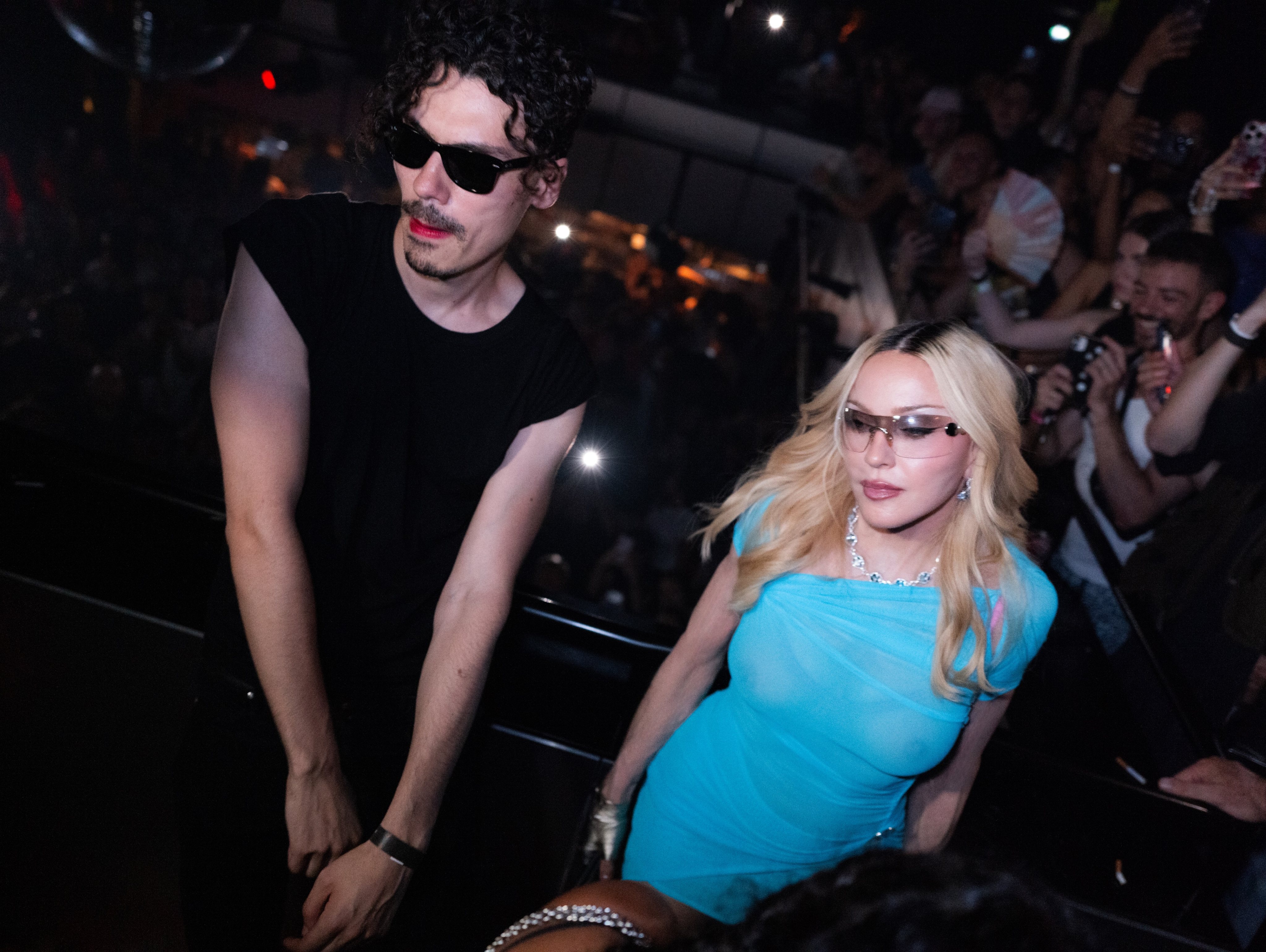 Elias Medini, aka Lyas, with Madonna at La Watchparty Afterparty in June, which the Queen of Pop co-hosted with Charli XCX. Photo: Ricardo Mesinst
