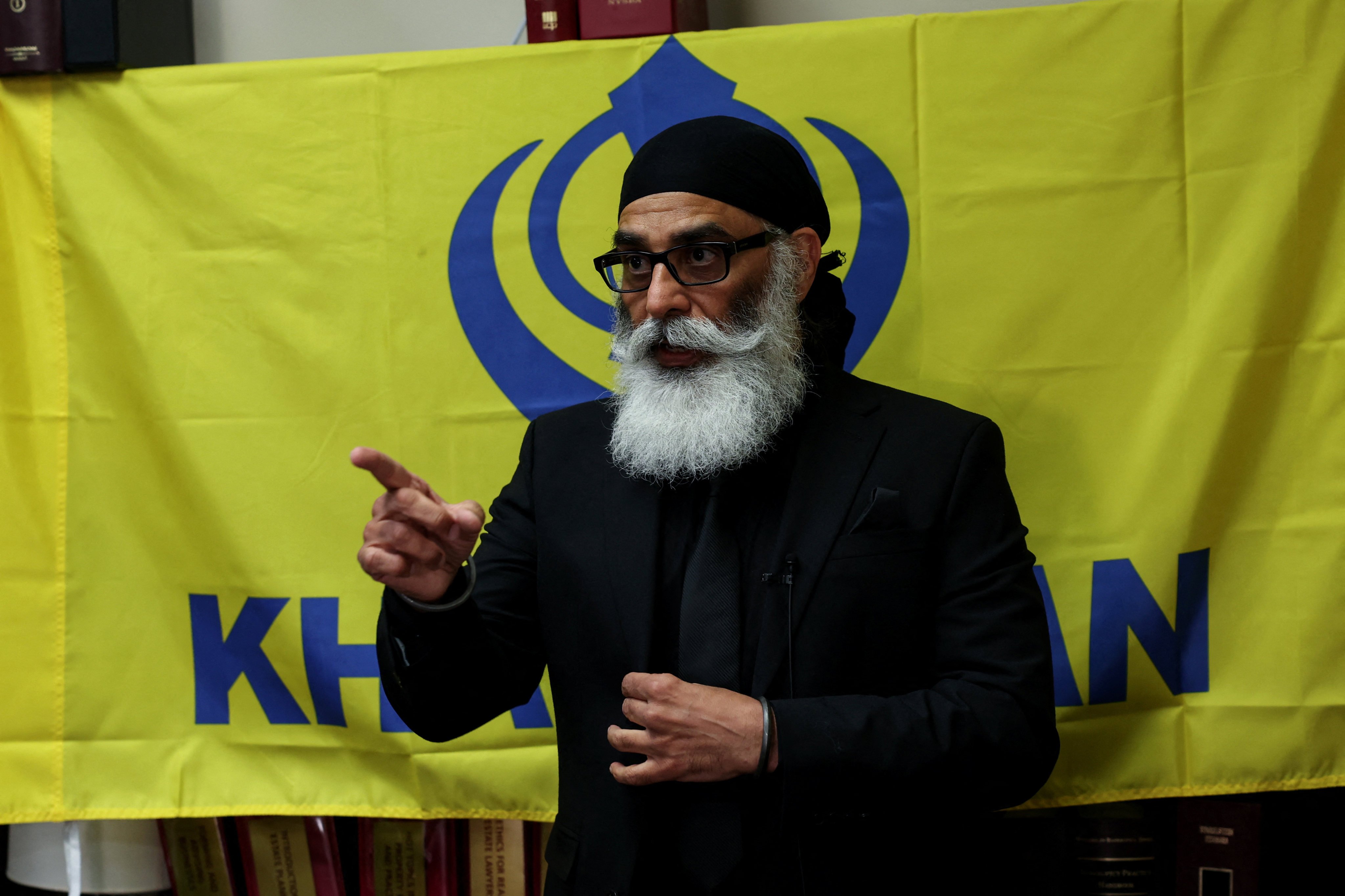 Sikh separatist leader Gurpatwant Singh Pannun in New York in 2024. Photo:Reuters