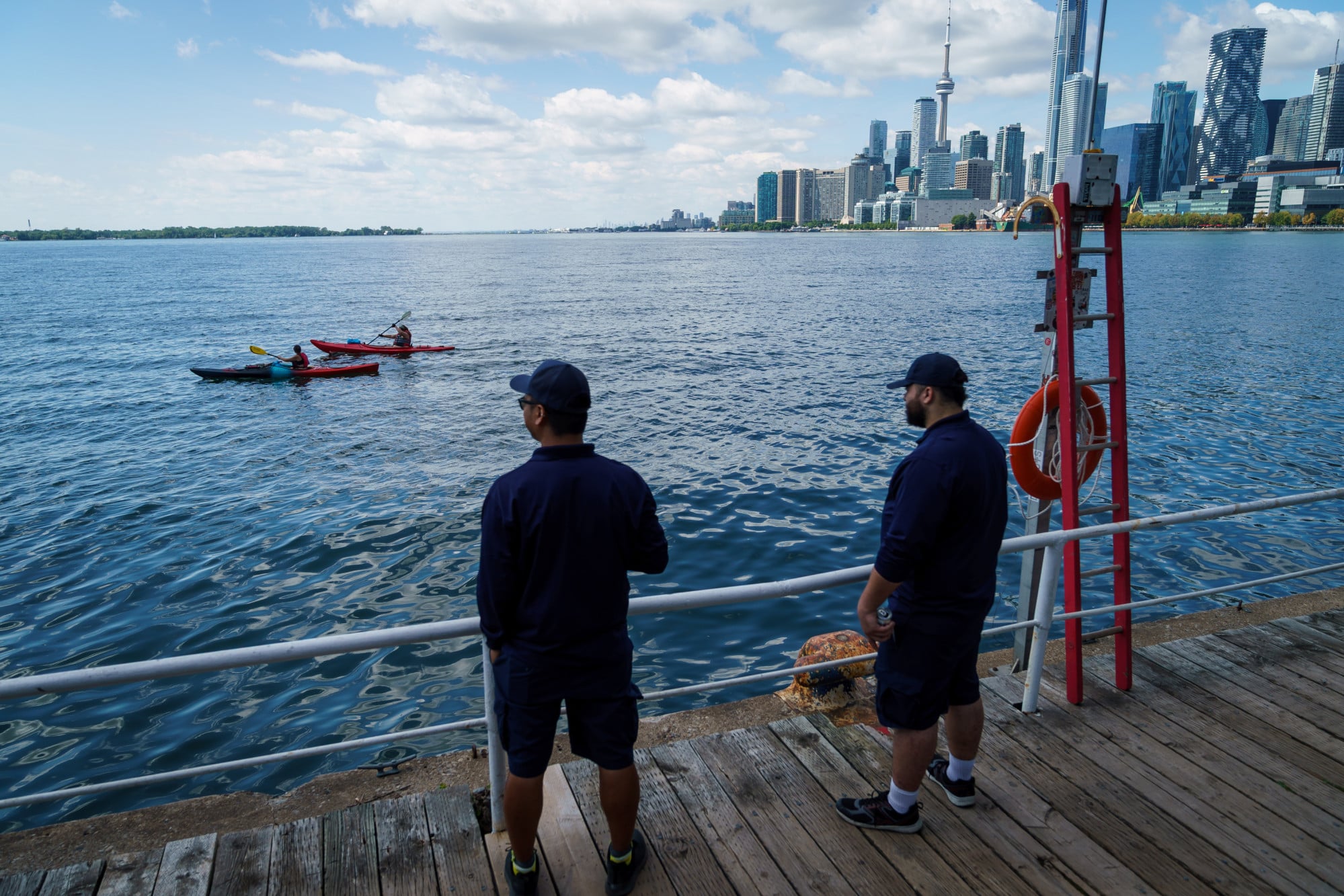 People look out across Lake Ontario and the Toronto skyline. Donald Trump said the US was considering renaming Lake Ontario ‘Lake America’. Photo: The Canadian Press via AP People look out across Lake Ontario and the Toronto skyline. Donald Trump said the US was considering renaming Lake Ontario ‘Lake America’. Photo: The Canadian Press via AP