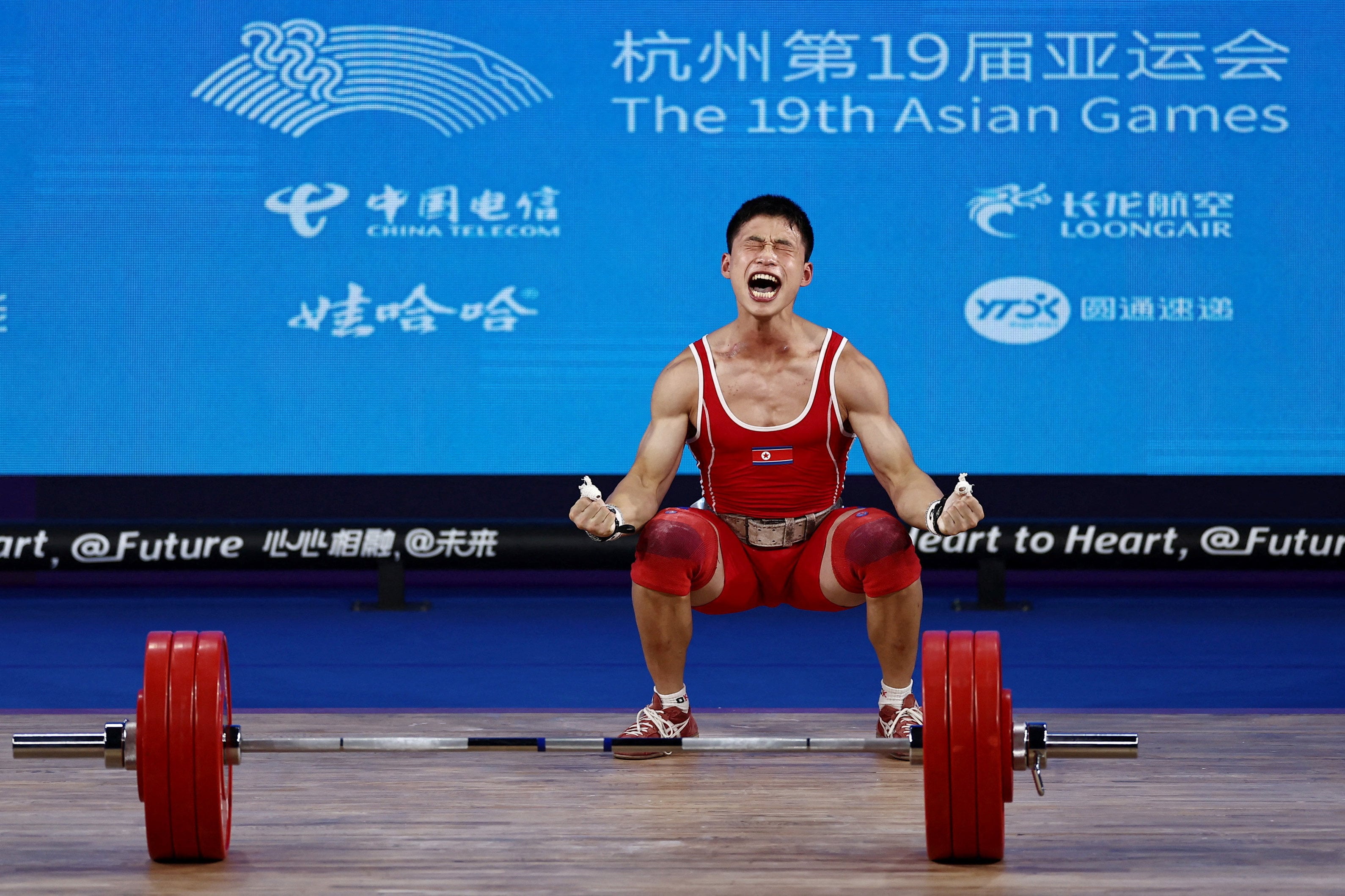 North Korea’s Ri Wonju at the Hangzhou Games in 2023, where the country won 11 golds, half of them in weightlifting. Photo: Reuters