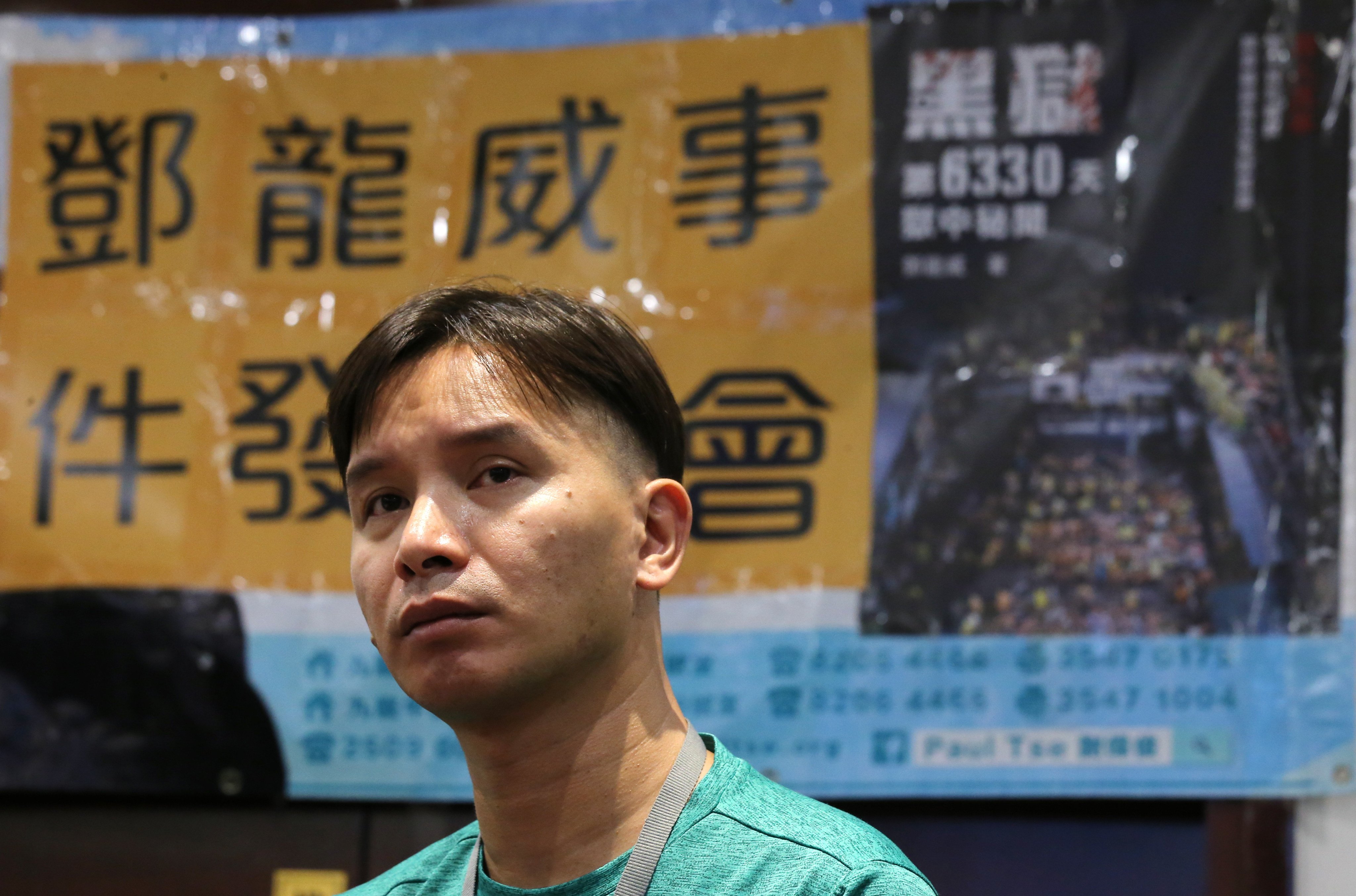 The imprisoned man’s brother, Billy Tang, speaks at a press conference in 2018. Photo: Dickson Lee