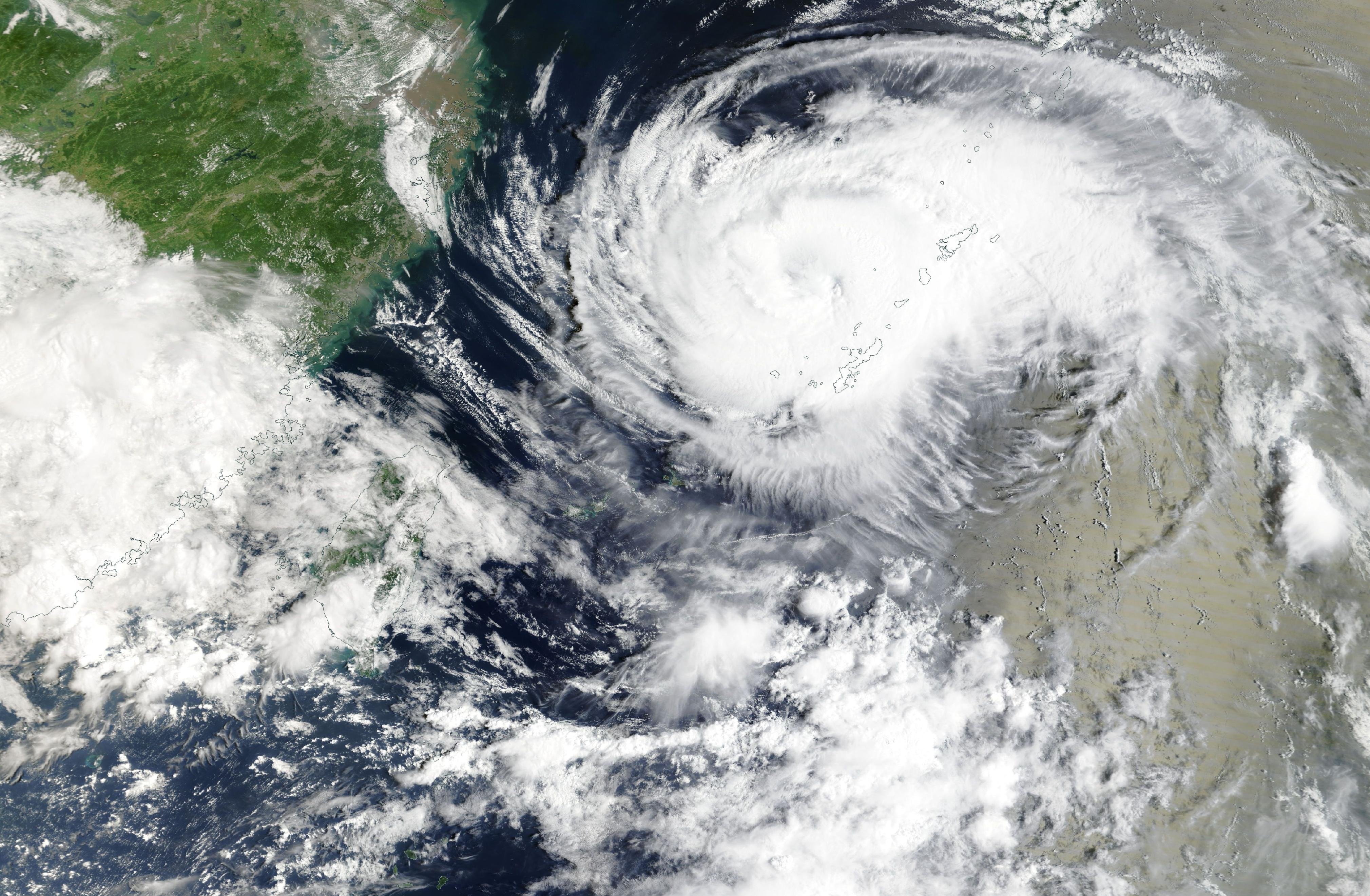 Typhoon Saudel is approaching mainland China’s east coast.  Photo; EPA/Nasa