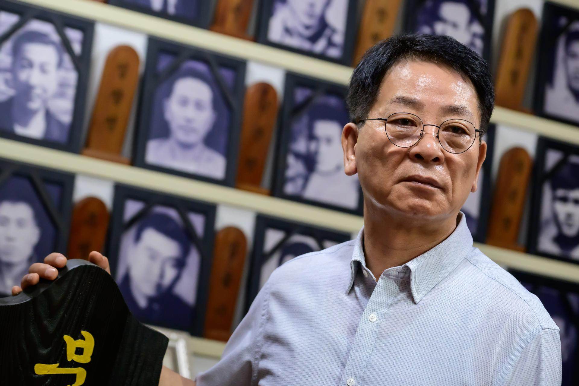 Ha Tae-jun, a former South Korean operative trained for covert missions to North Korea, poses at the Association of Bereaved Families of Special Mission Agents’ office in Seoul on August 10. Photo: Korea Times