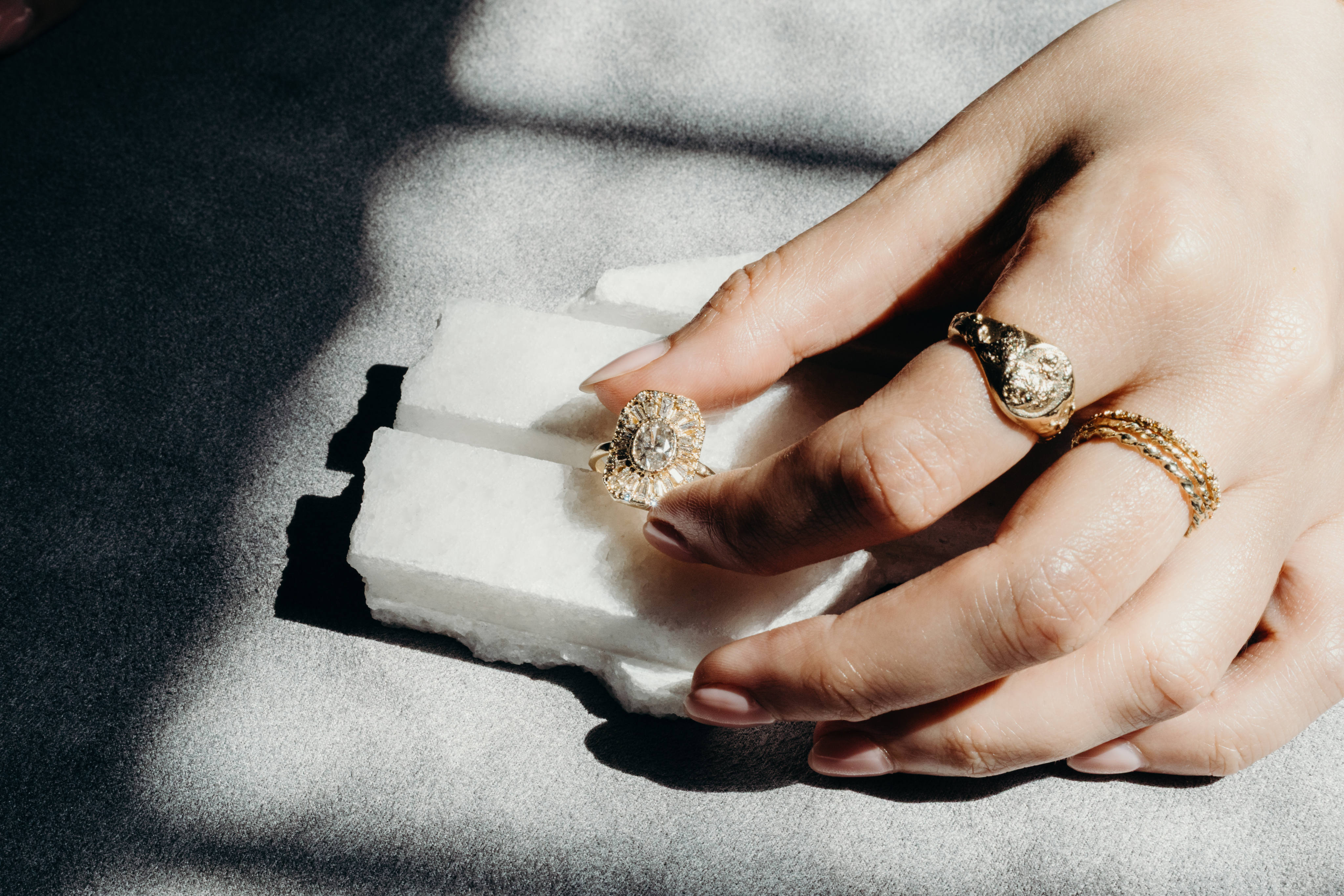 Rings from Scottish fine jewellery gallery Aetla, which opened in Edinburgh in 2020 and promotes contemporary jewellery made by independent jewellers. Photo: Aetla