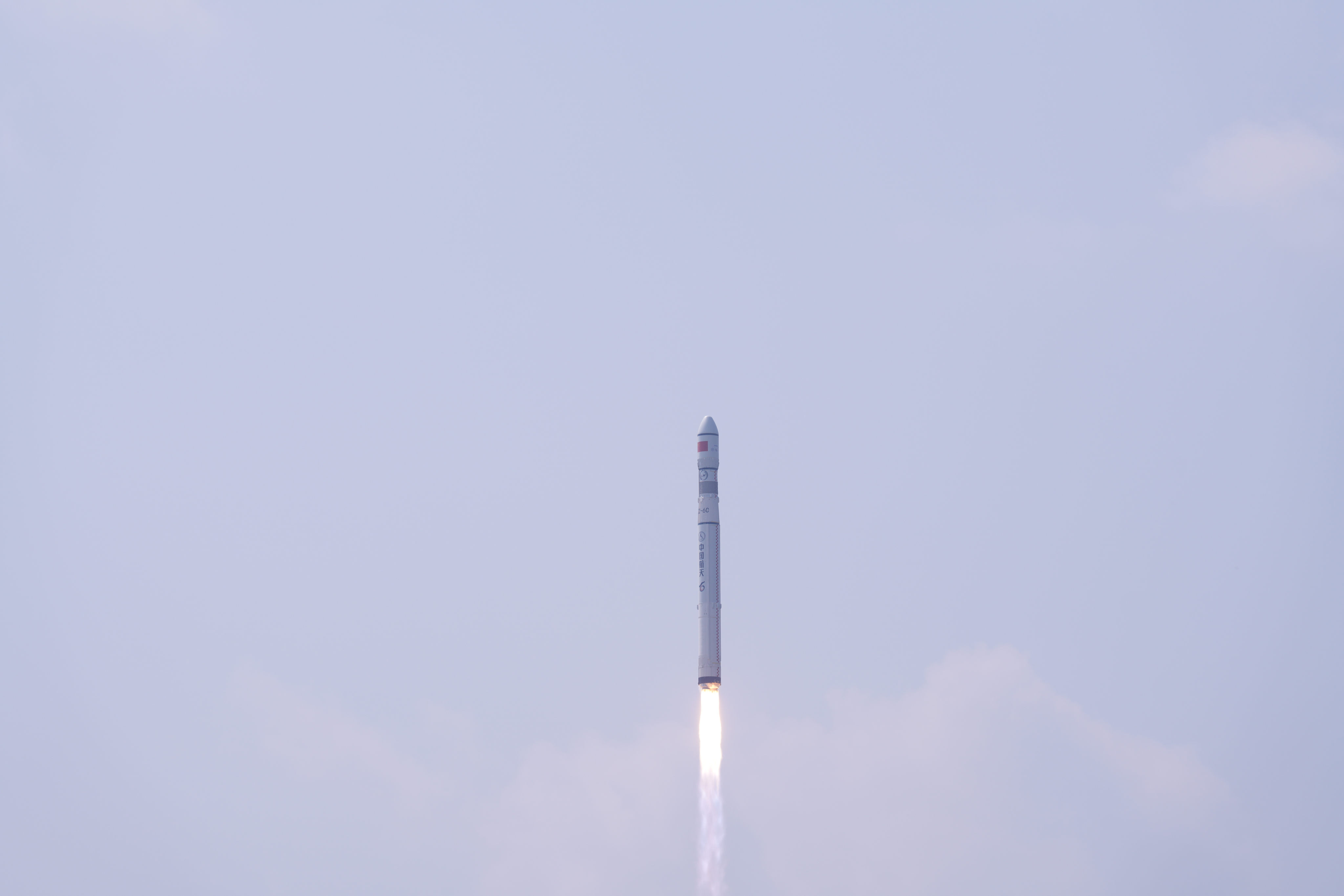 A Long March-6C carrier rocket carrying seven satellites blasts off from the Taiyuan Satellite Launch Centre in Shanxi province on Tuesday. Photo: Xinhua