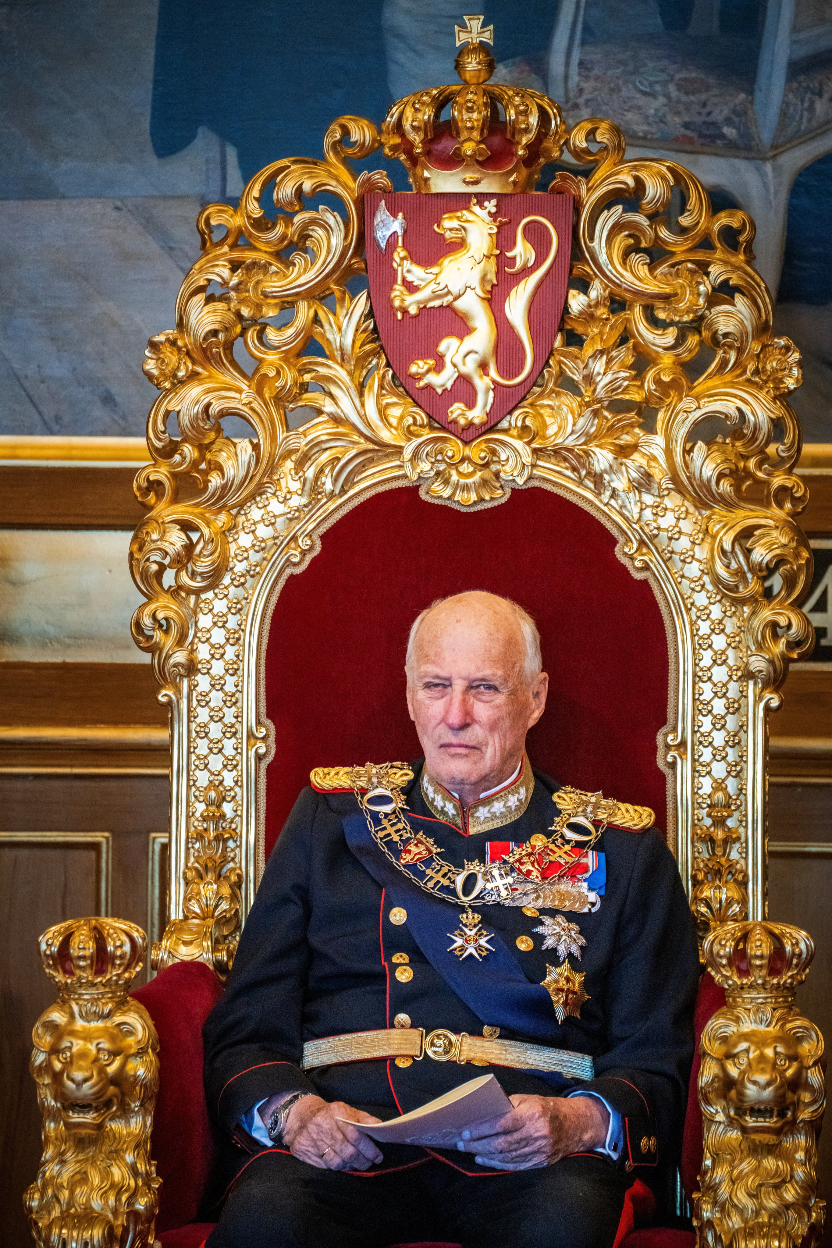 Norway’s King Harald in 2024. He died in hospital on Friday after an illness. Photo: NTB/Ole Berg-Rusten via Reuters