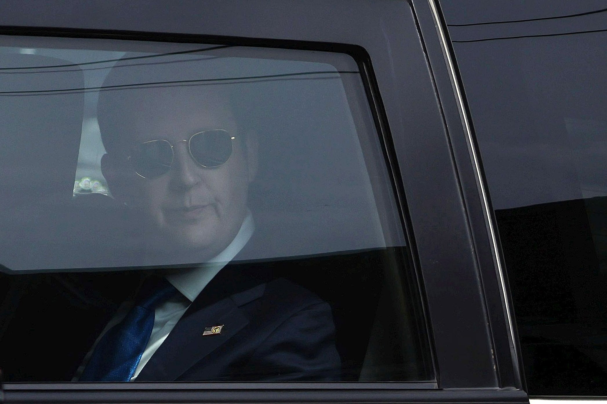 US ambassador Sergio Gor looks out from a vehicle in Srinagar on August 19. Photo: EPA