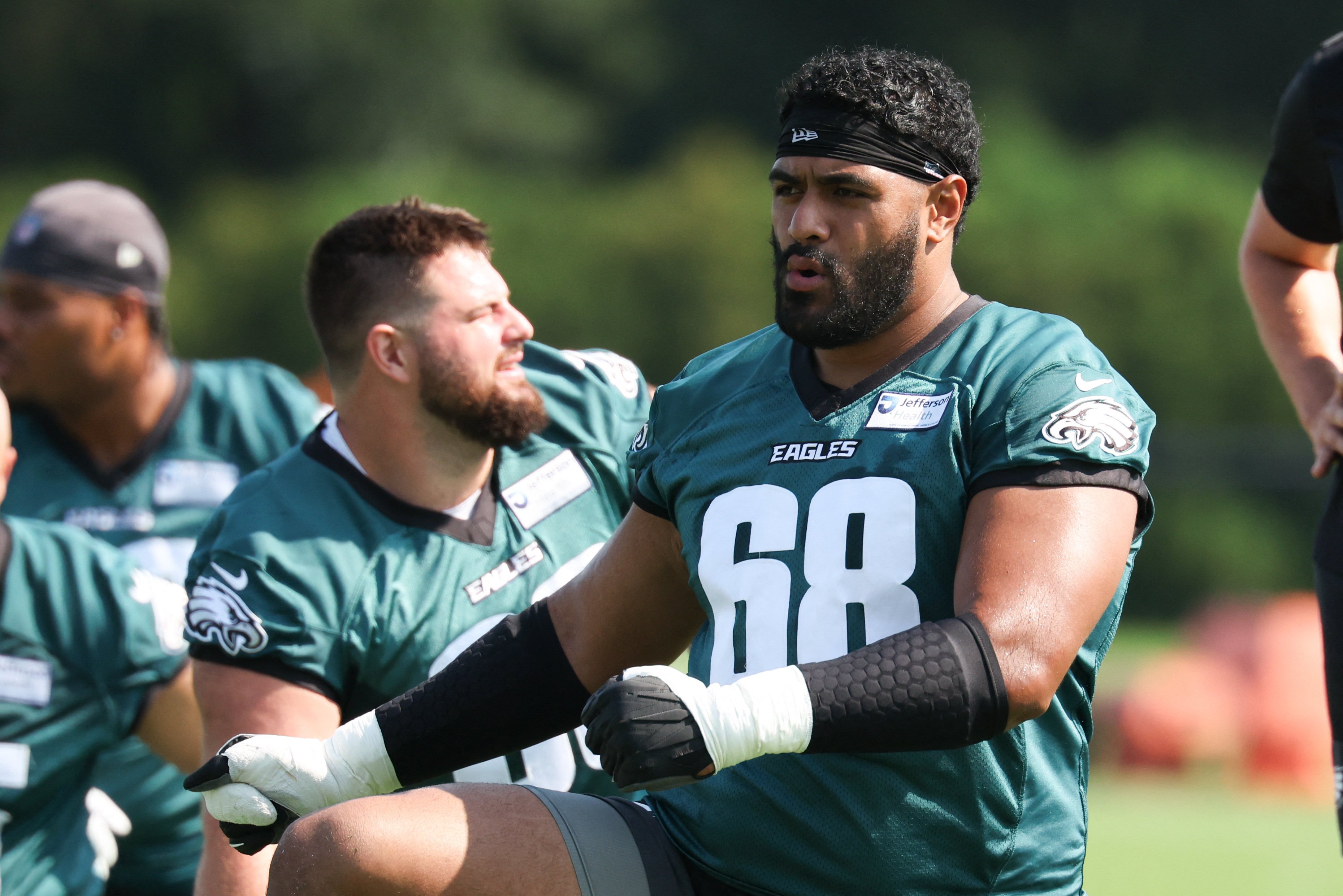 The NFL hopes the success of Australian Jordan Mailata, who plays for the Philadelphia Eagles, will help boost the sport’s popularity overseas. Photo: Reuters