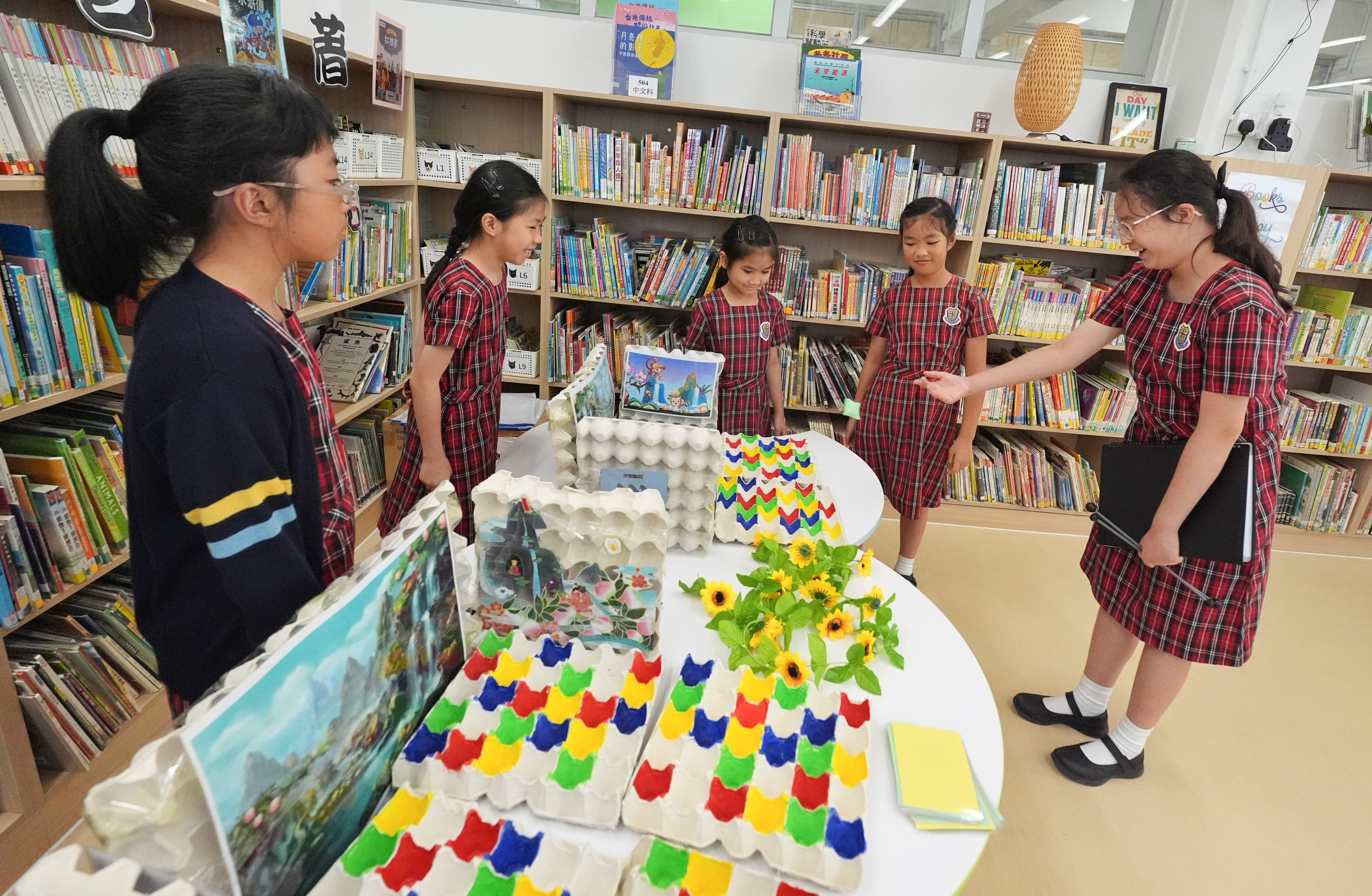 Tai Po Baptist Public School pupils reunite at their renovated new campus at Fu Shin Estate ahead of the start of the academic year. Photo: Elson Li