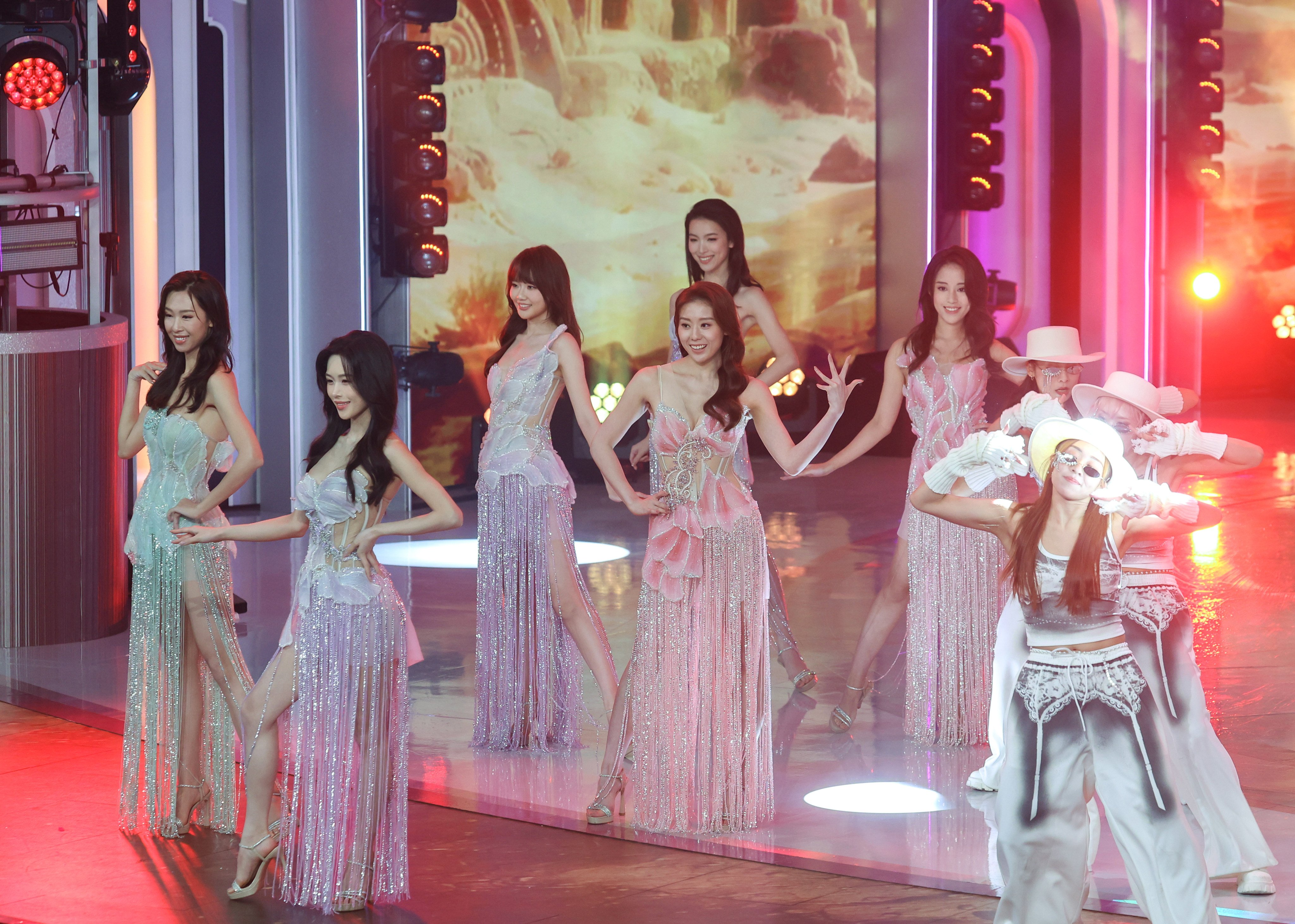 The contestants are put through their paces on Sunday evening. Photo: Edmond So