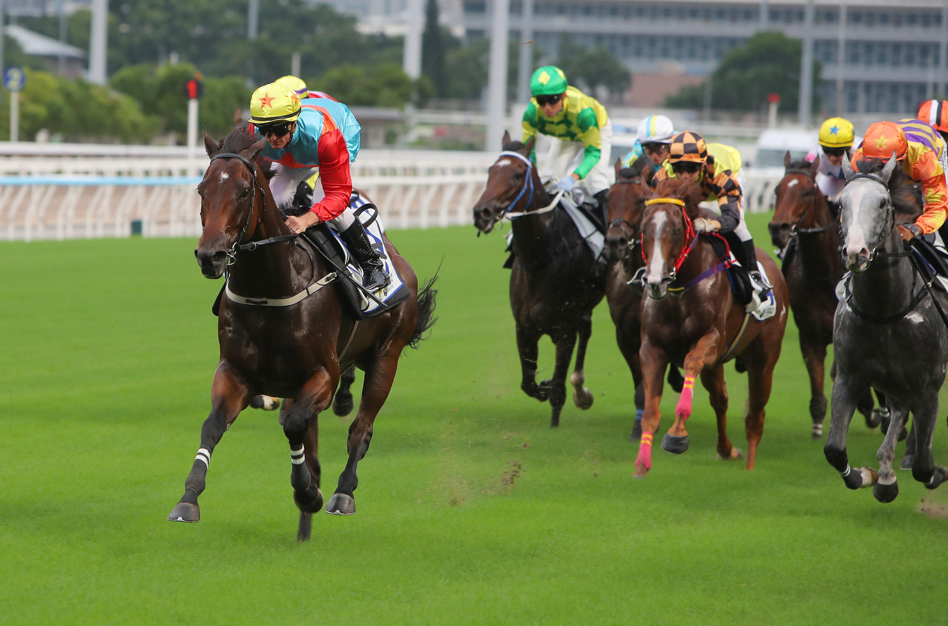 Ka Ying Rising dominates his rivals under Zac Purton in a Sha Tin trial. Photos: Kenneth Chan