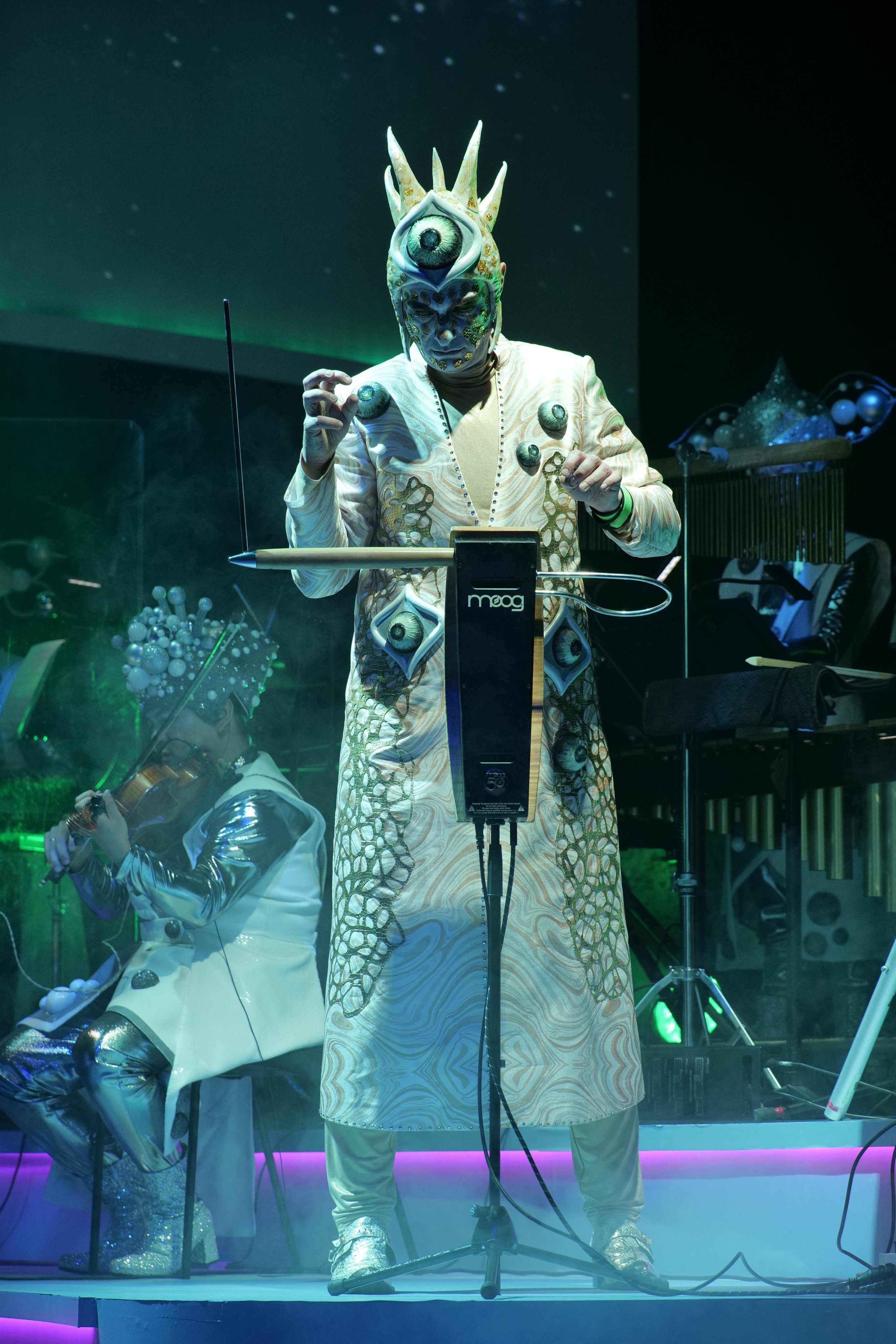 Miles Brown plays the theremin during the City Chamber Orchestra of Hong Kong’s original family musical Space Fantasy at Tseun Wan Town Hall. Photo: courtesy of CCOHK
