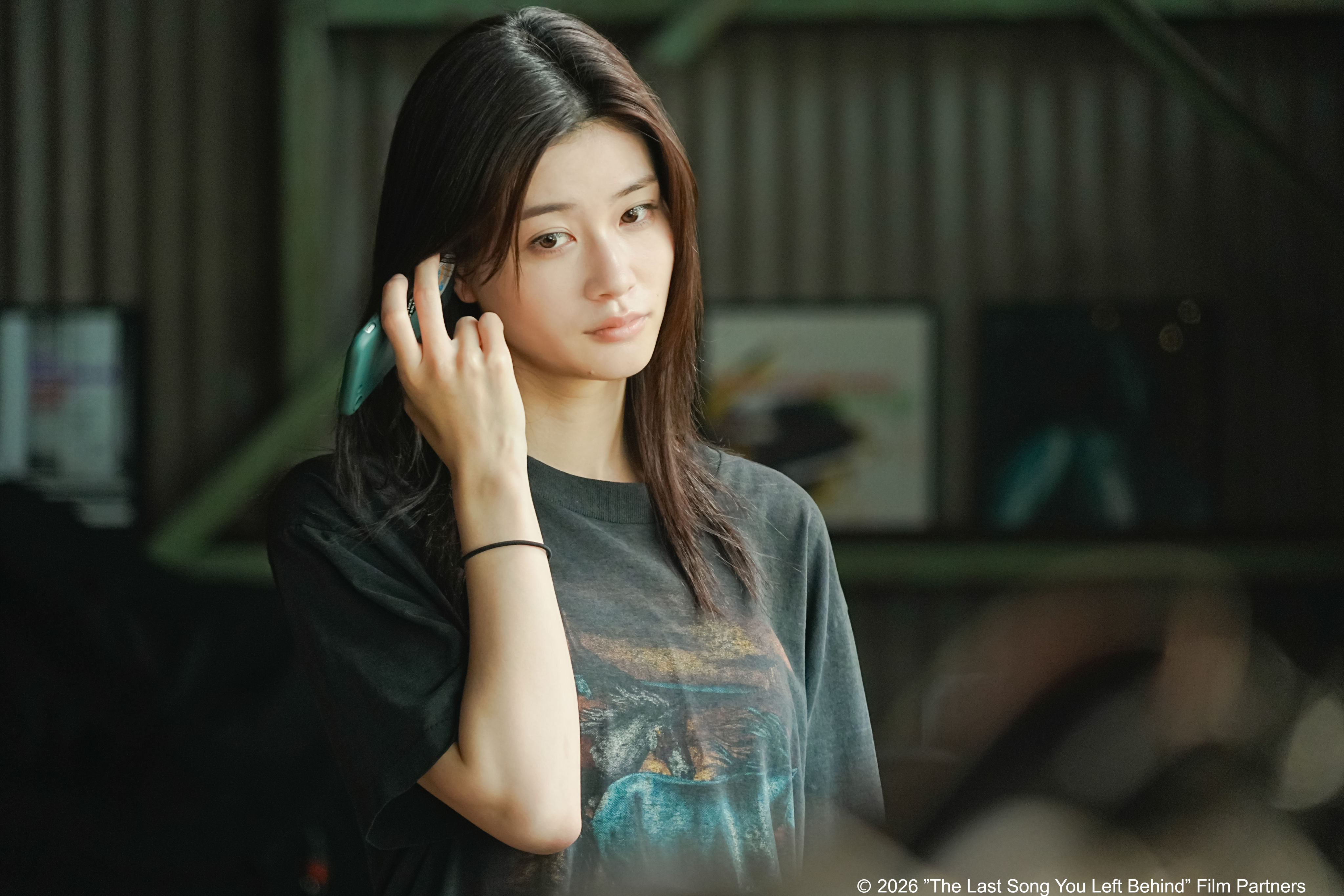 Meru Nukumi in a still from The Last Song You Left Behind (category I, Japanese), directed by Takahiro Miki. Shunsuke Michieda co-stars.
