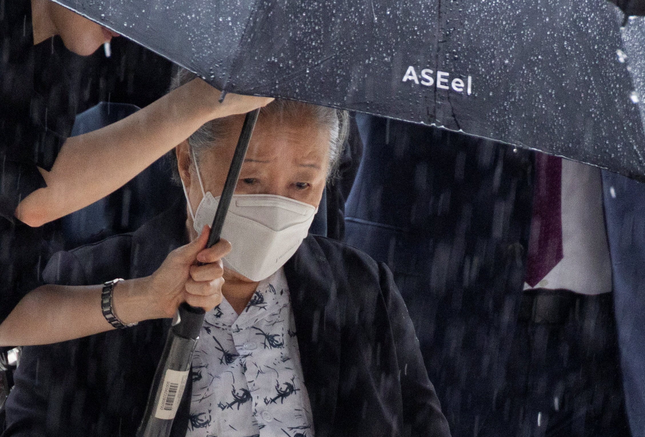 Unification Church leader Han Hak-ja arrives for the sentencing hearing on allegations of bribery and political funding, at the Seoul Central District Court in Seoul, South Korea, 31 August 2026.    JEON HEON-KYUN/Pool via REUTERS