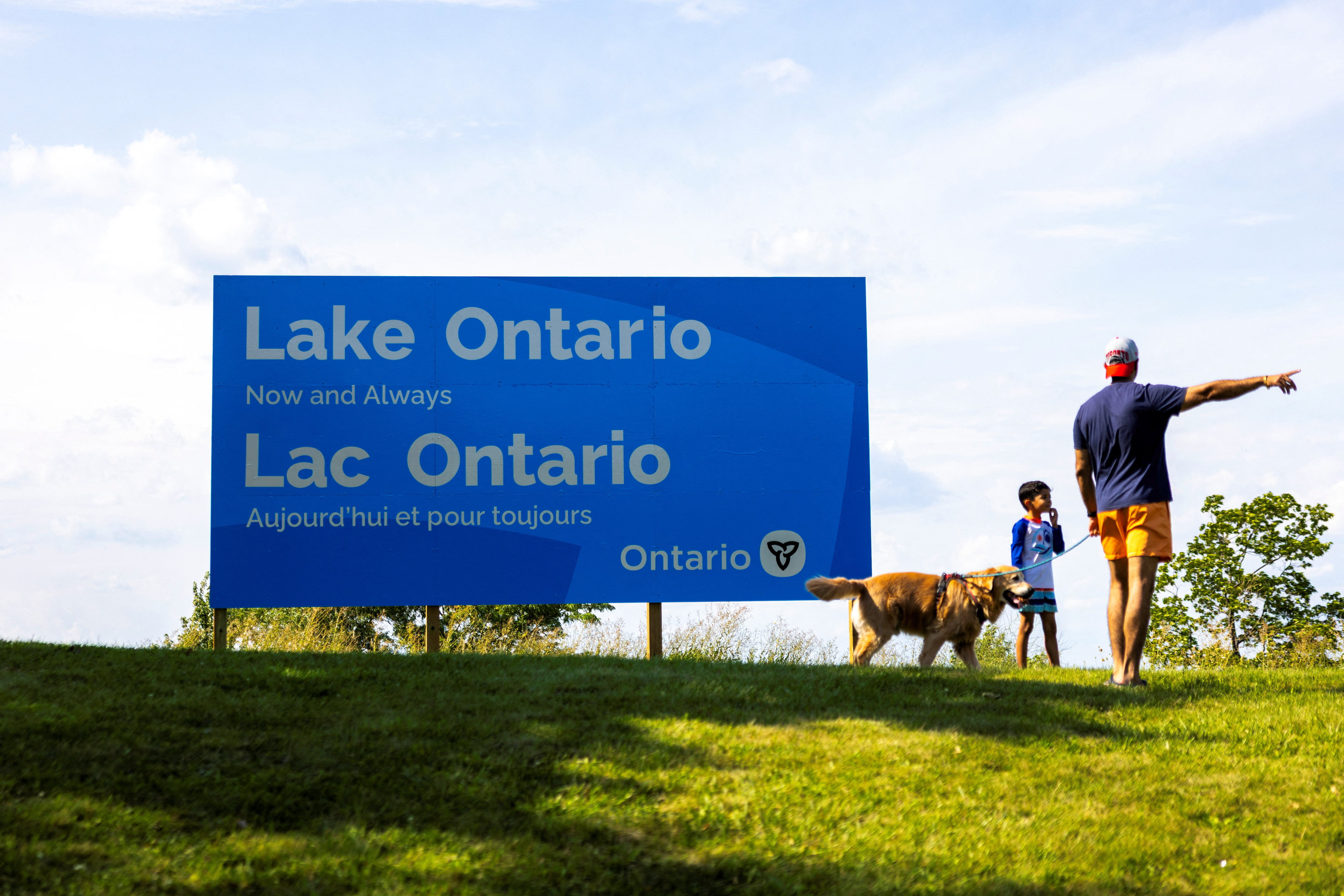 A sign unveiled by Ontario Premier Doug Ford. Photo: Reuters