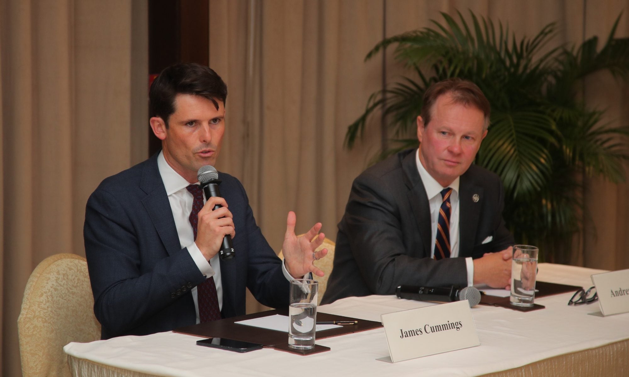 Trainer James Cummings (left) and Jockey Club executive director of racing Andrew Harding. Trainer James Cummings (left) and Jockey Club executive director of racing Andrew Harding.